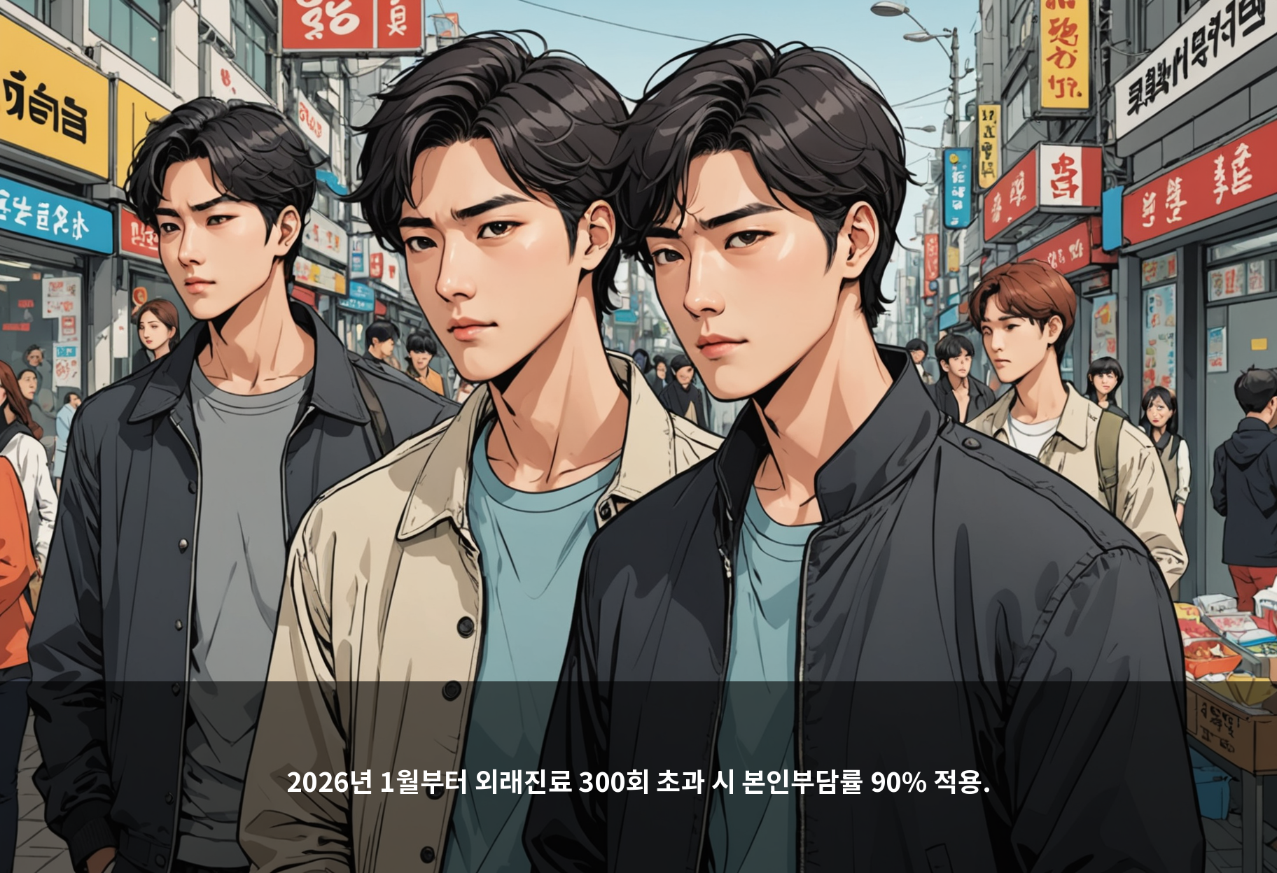 2026년 1월부터 외래진료 300회 초과 시 본인부담률 90% 적용.