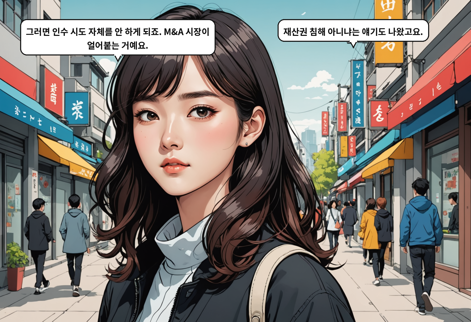 A: 25%는 경영권을 인정하는 최소 지분이에요. 그 아래로 떨어지면 회사를 지킬 수가 없어요. B: 그러니까 그 선은 건드리지 말자는 거군요.