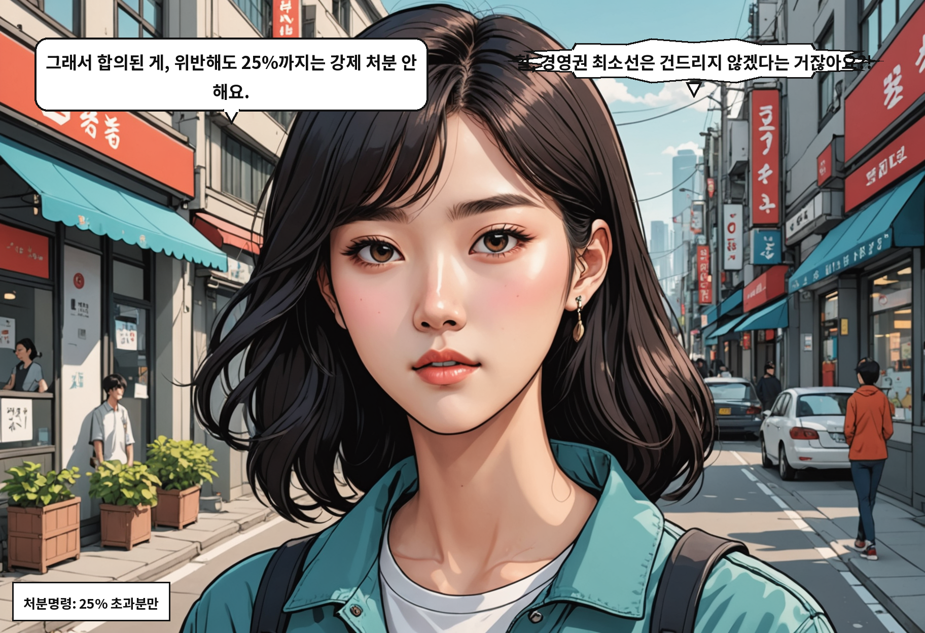 B: 그럼 위반해도 25%는 지키면 그만 아닌가요? A: 취득 지분 전체 의결권은 막혀요. 주식은 있어도 주주총회에서 손을 못 드는 거죠.