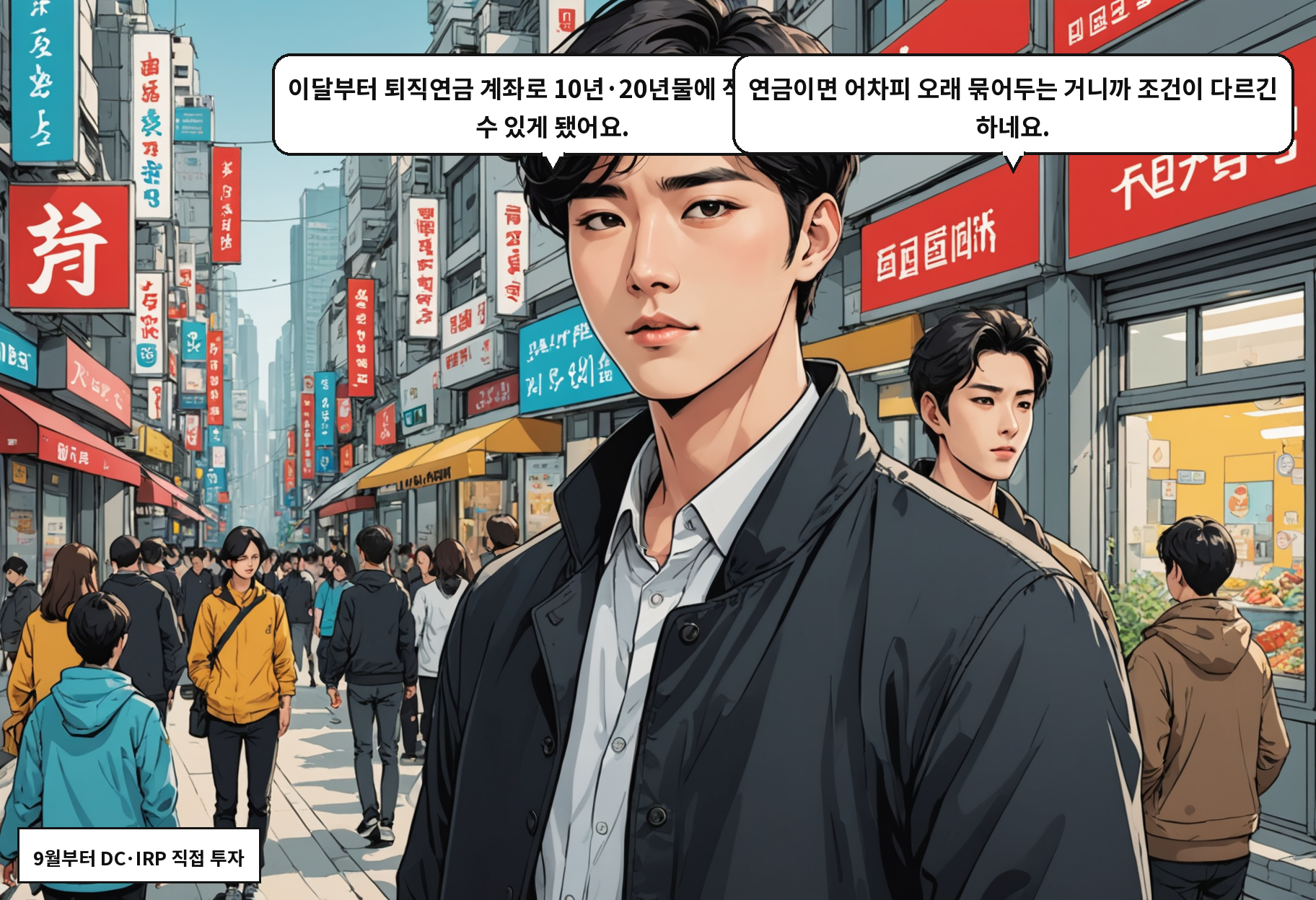 A: 이달부터 퇴직연금 계좌로 10년·20년물에 직접 넣을 수 있게 됐어요. B: 연금이면 어차피 오래 묶어두는 거니까 조건이 다르긴 하네요.