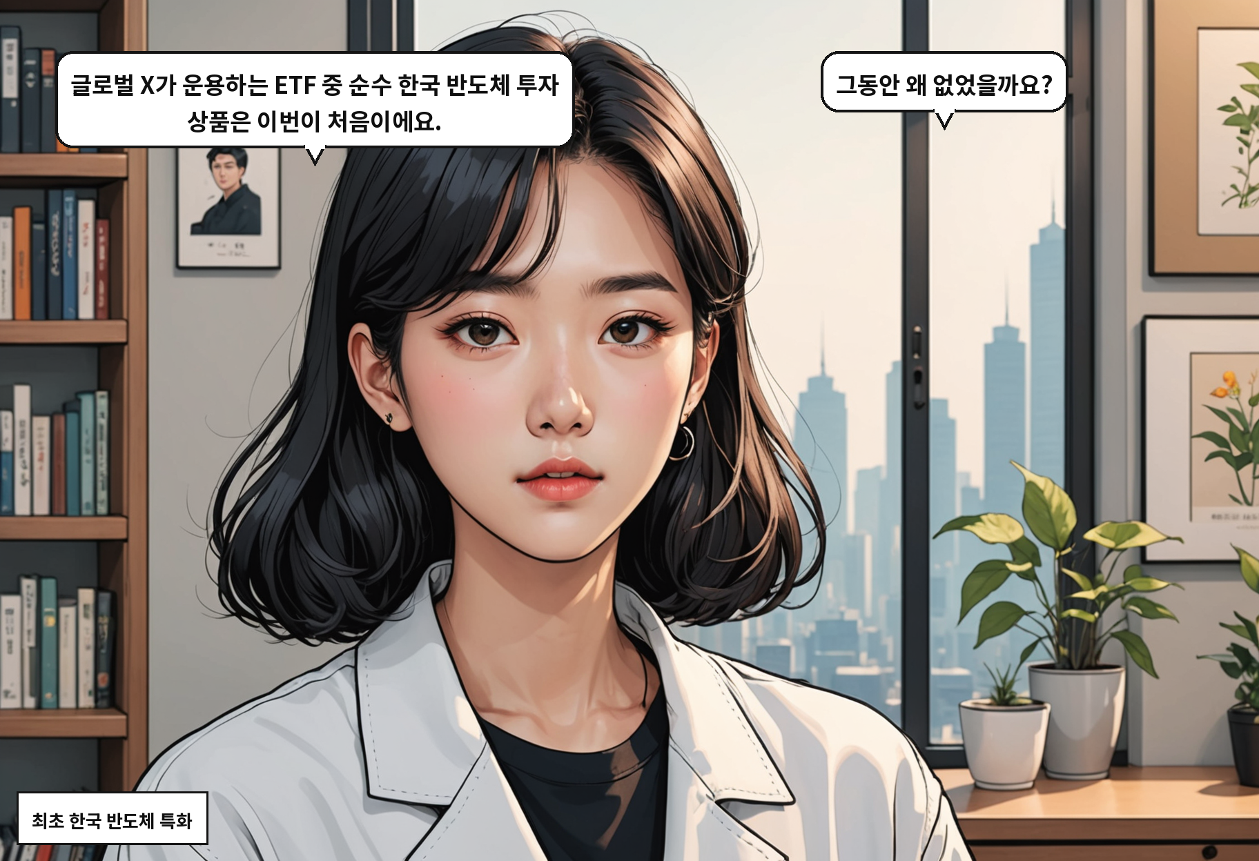 A: 글로벌 X가 운용하는 ETF 중 순수 한국 반도체 투자 상품은 이번이 처음이에요. B: 그동안 왜 없었을까요?