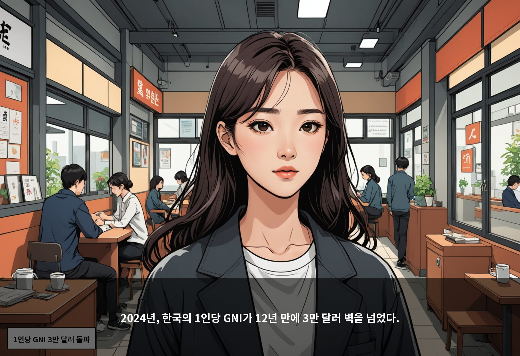 2024년, 한국의 1인당 GNI가 12년 만에 3만 달러 벽을 넘었다.