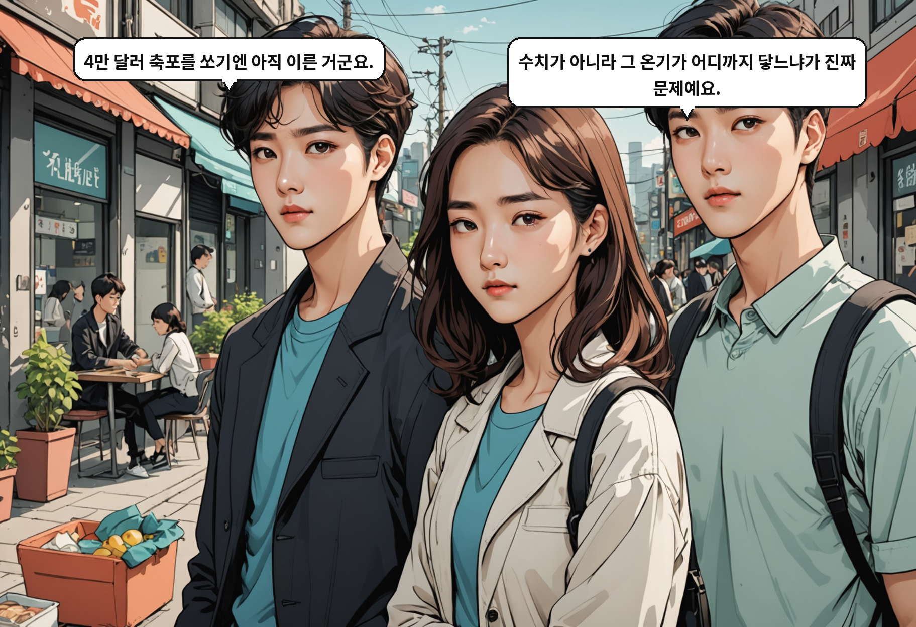 B: 반도체가 벌어준 시간을 잠재성장률 높이는 데 쓰느냐, 그게 핵심이에요. A: 축포는 그다음에 쏴도 늦지 않겠네요.