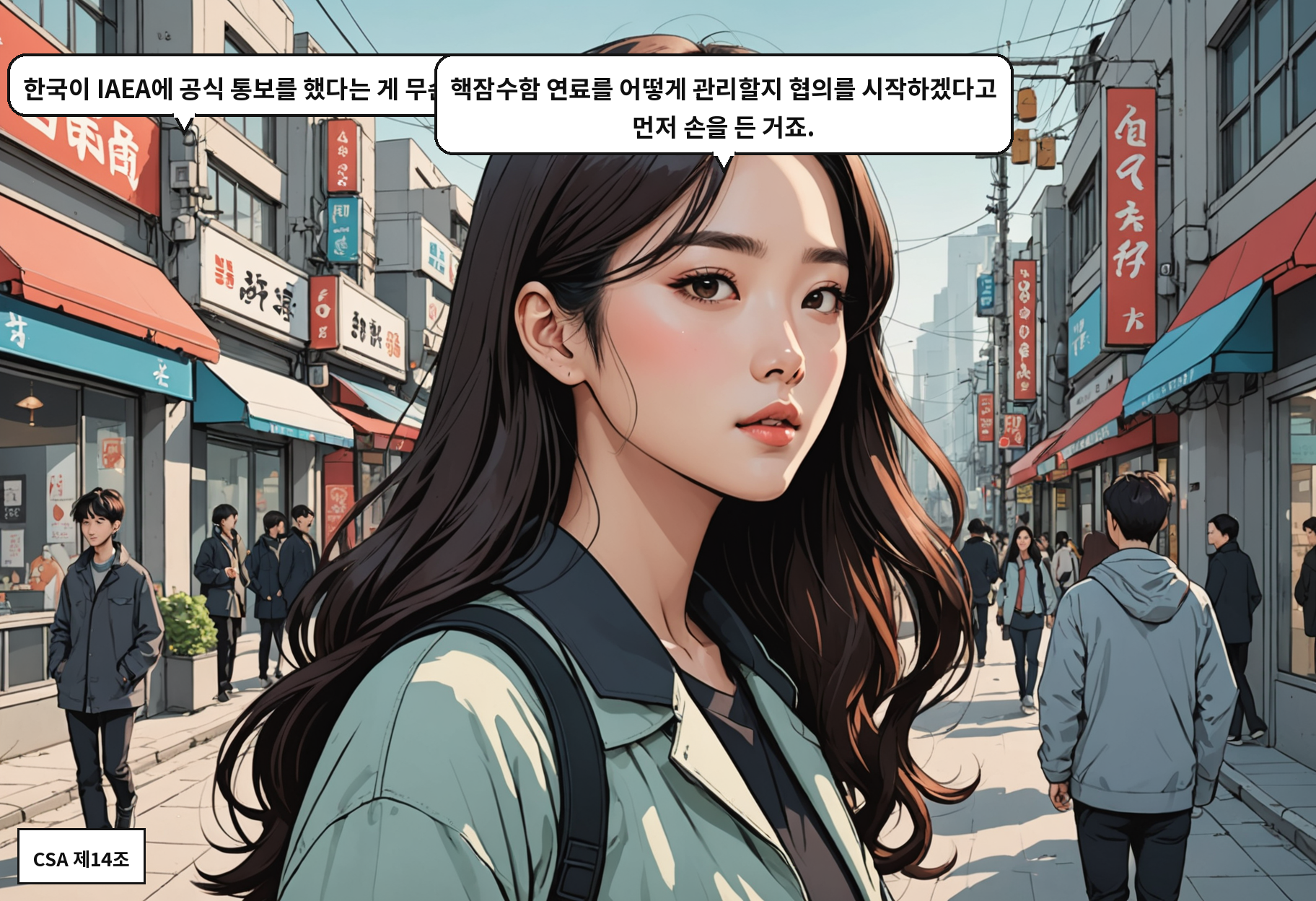 A: 한국이 IAEA에 공식 통보를 했다는 게 무슨 뜻이에요? B: 핵잠수함 연료를 어떻게 관리할지 협의를 시작하겠다고 먼저 손을 든 거죠.