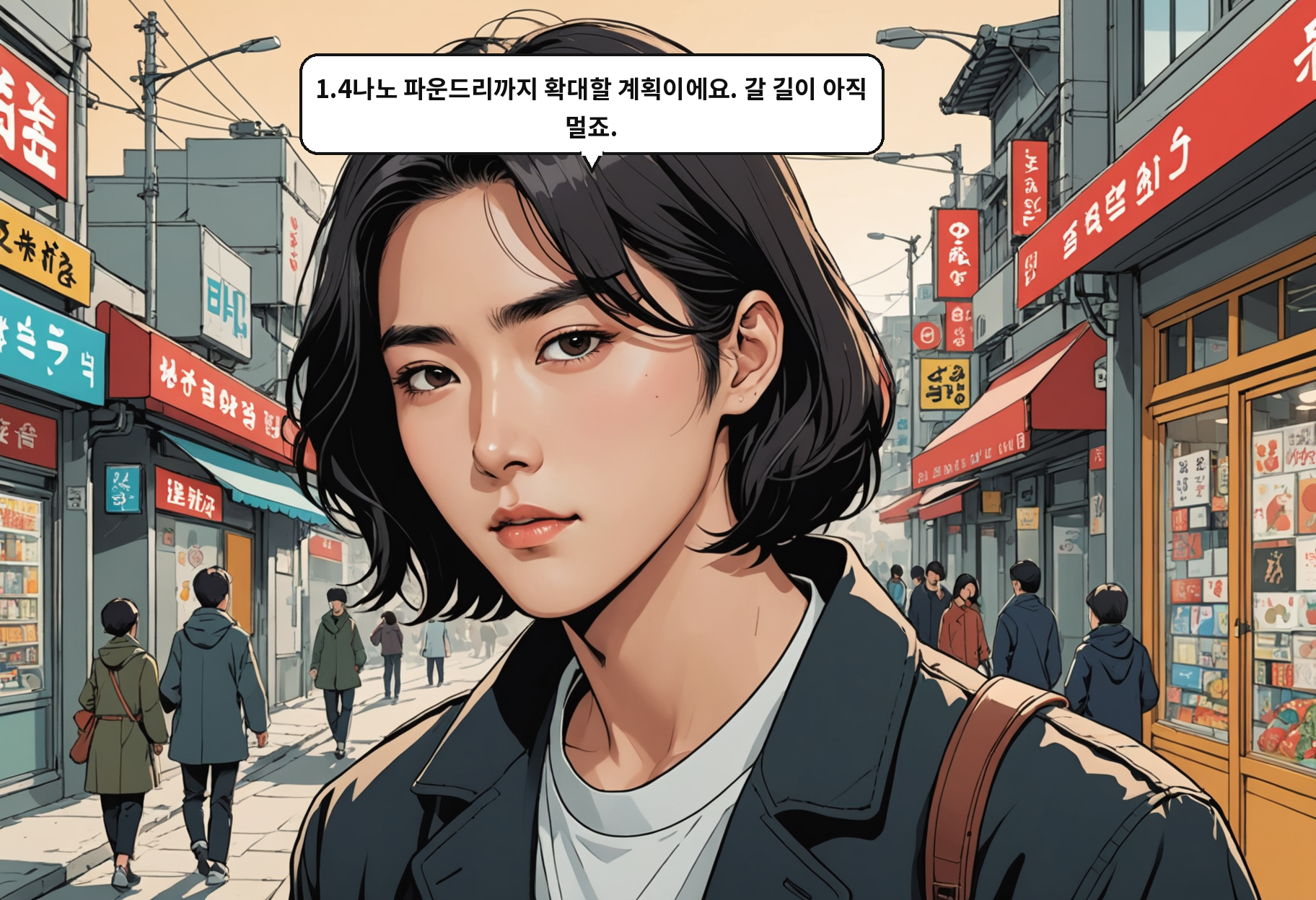 A: 1.4나노 파운드리까지 확대할 계획이에요. 갈 길이 아직 멀죠.