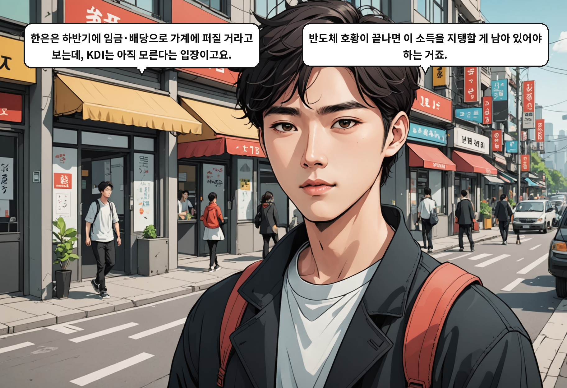 A: 한은은 하반기에 임금·배당으로 가계에 퍼질 거라고 보는데, KDI는 아직 모른다는 입장이고요. B: 반도체 호황이 끝나면 이 소득을 지탱할 게 남아 있어야 하는 거죠.