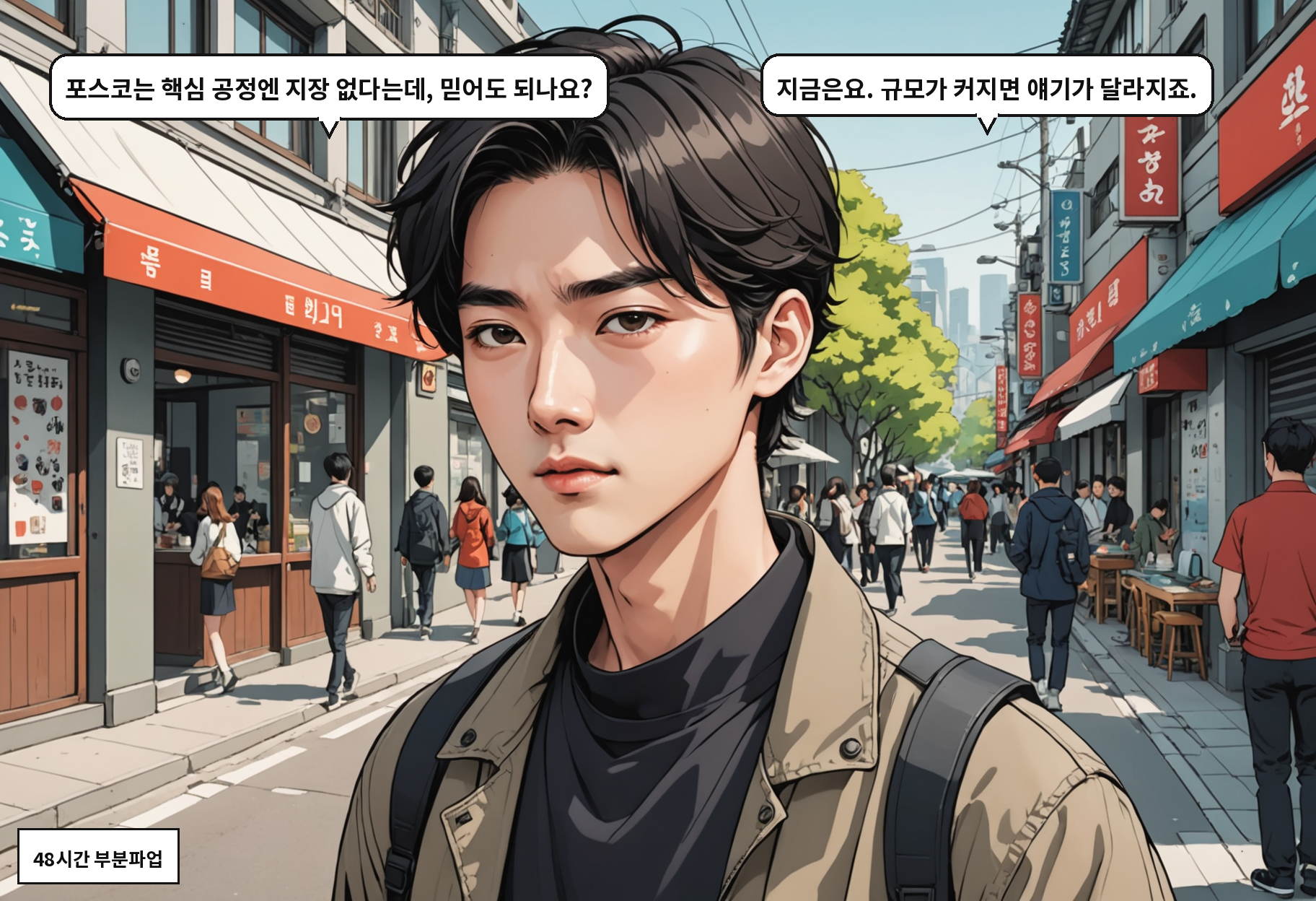 A: 포스코는 핵심 공정엔 지장 없다는데, 믿어도 되나요? B: 지금은요. 규모가 커지면 얘기가 달라지죠.