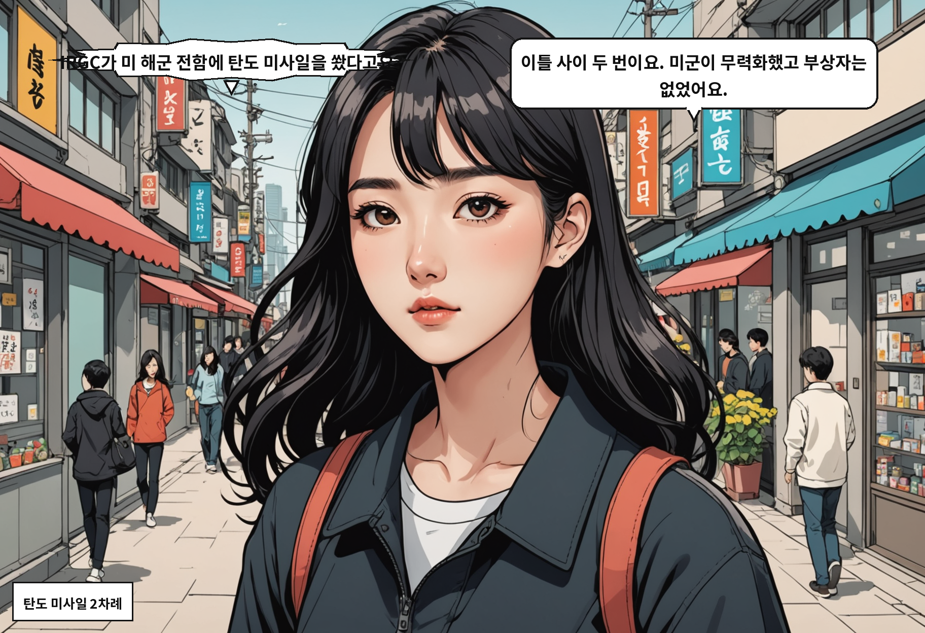 A: IRGC가 미 해군 전함에 탄도 미사일을 쐈다고요? B: 이틀 사이 두 번이요. 미군이 무력화했고 부상자는 없었어요.