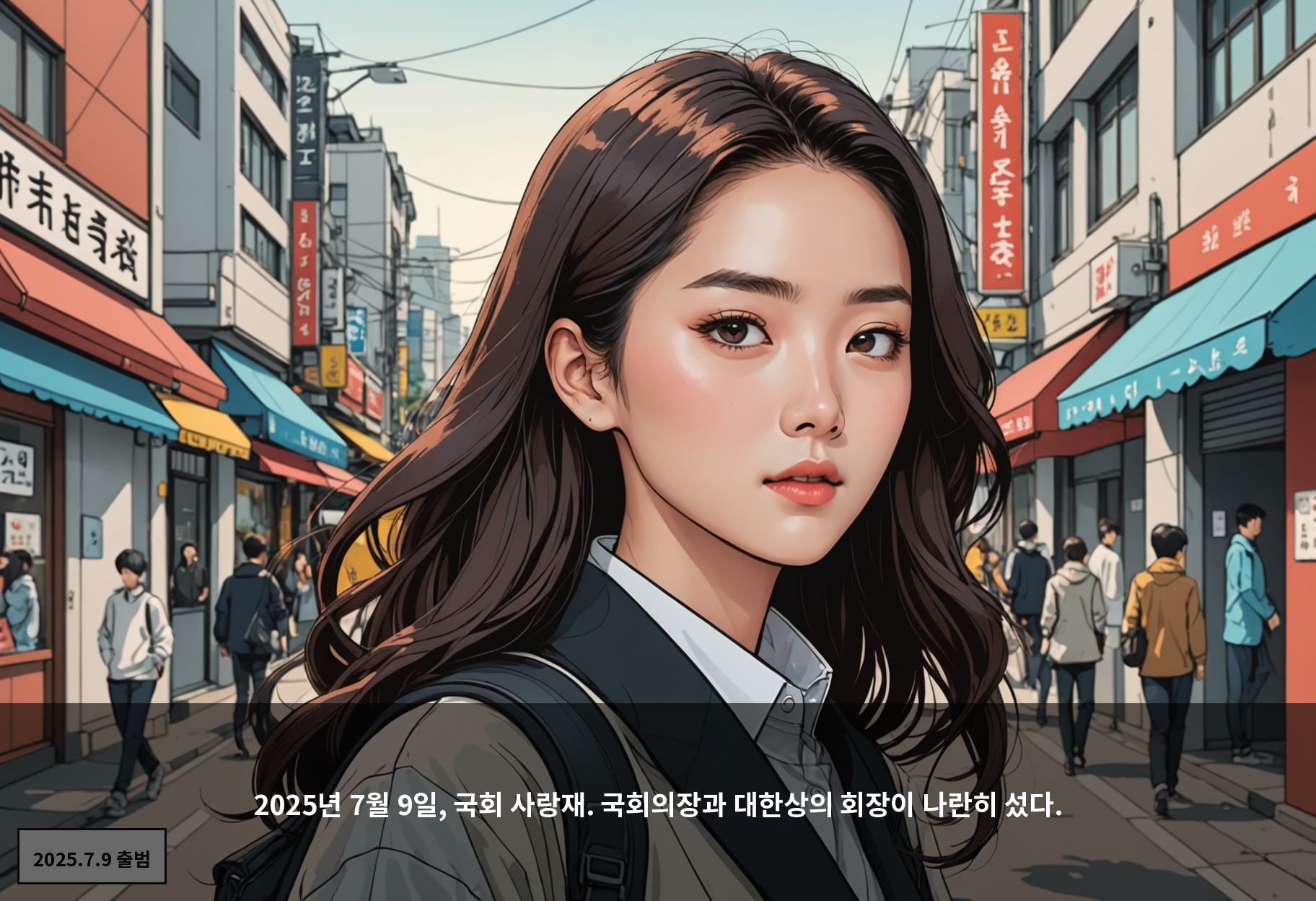 2025년 7월 9일, 국회 사랑재. 국회의장과 대한상의 회장이 나란히 섰다.