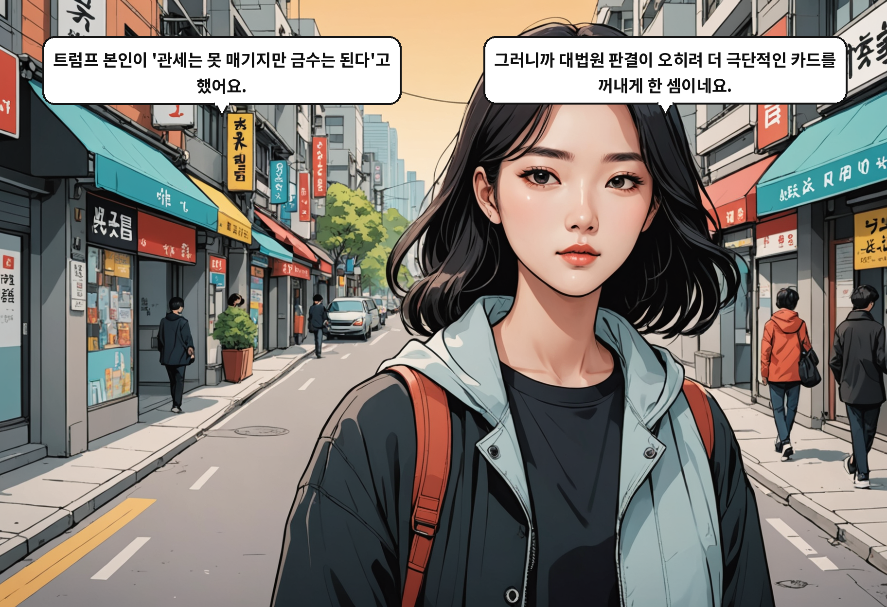 B: 트럼프 본인이 '관세는 못 매기지만 금수는 된다'고 했어요. A: 그러니까 대법원 판결이 오히려 더 극단적인 카드를 꺼내게 한 셈이네요.