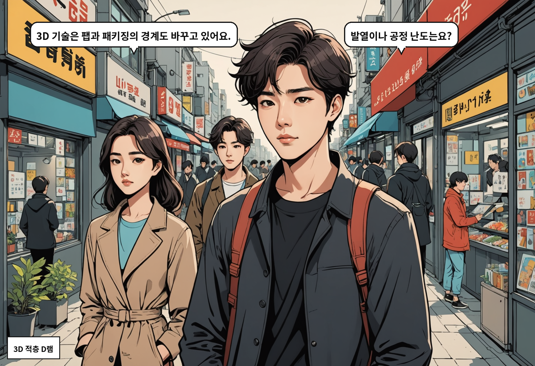 B: 3D 기술은 팹과 패키징의 경계도 바꾸고 있어요. A: 발열이나 공정 난도는요?