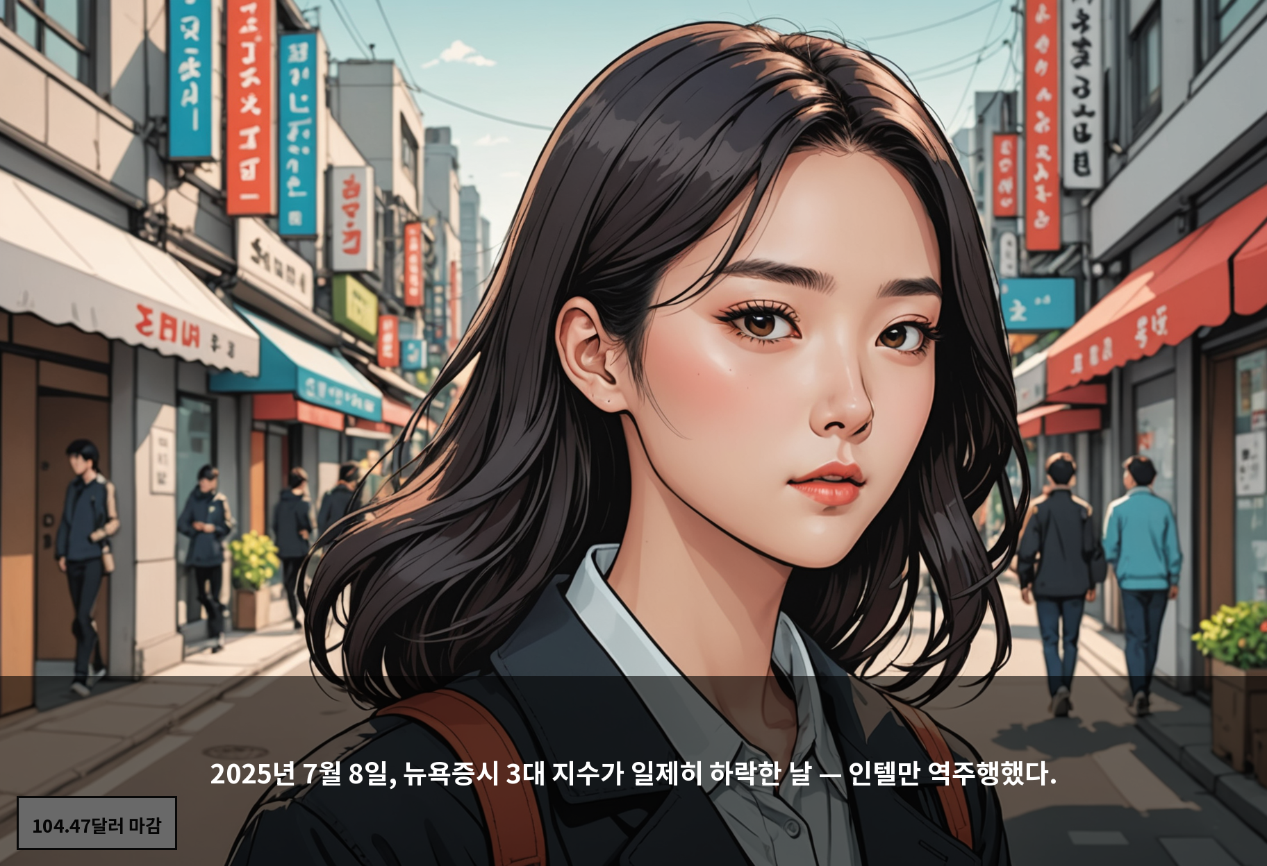 2025년 7월 8일, 뉴욕증시 3대 지수가 일제히 하락한 날 — 인텔만 역주행했다.