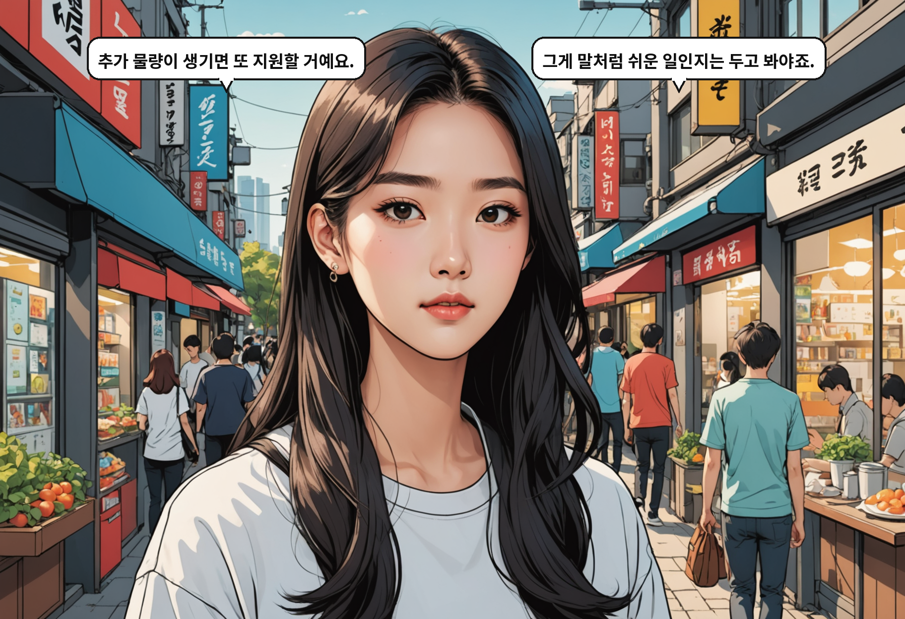 A: 추가 물량이 생기면 또 지원할 거예요. B: 그게 말처럼 쉬운 일인지는 두고 봐야죠.