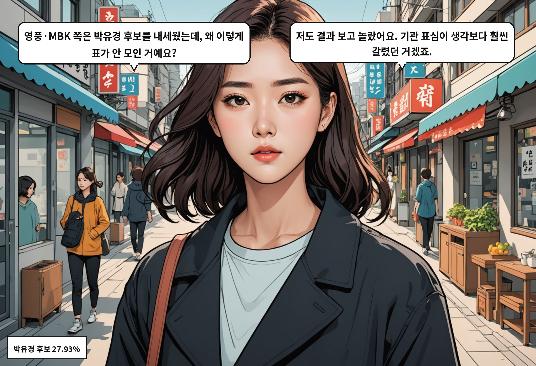 A: 영풍·MBK 쪽은 박유경 후보를 내세웠는데, 왜 이렇게 표가 안 모인 거예요? B: 저도 결과 보고 놀랐어요. 기관 표심이 생각보다 훨씬 갈렸던 거겠죠.
