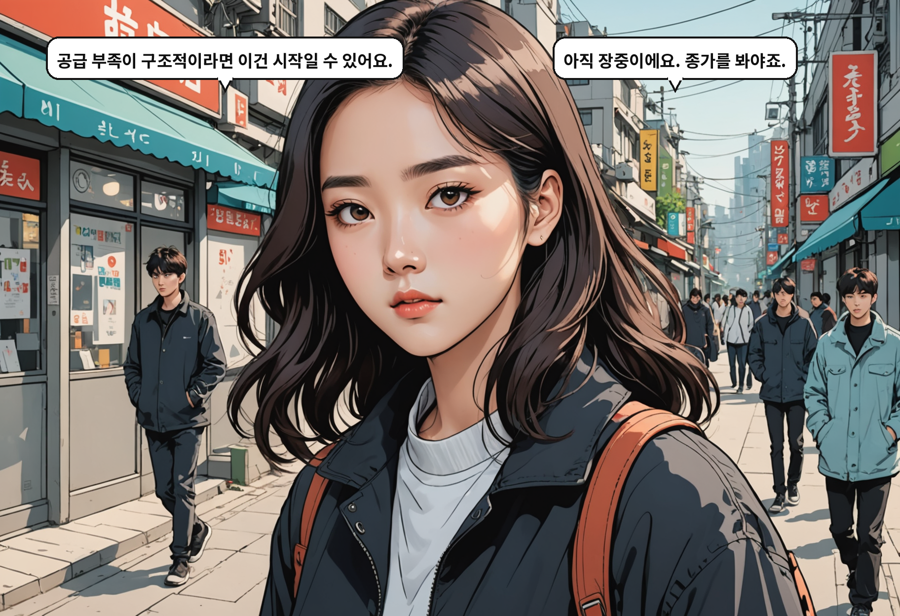 B: 공급 부족이 구조적이라면 이건 시작일 수 있어요. A: 아직 장중이에요. 종가를 봐야죠.