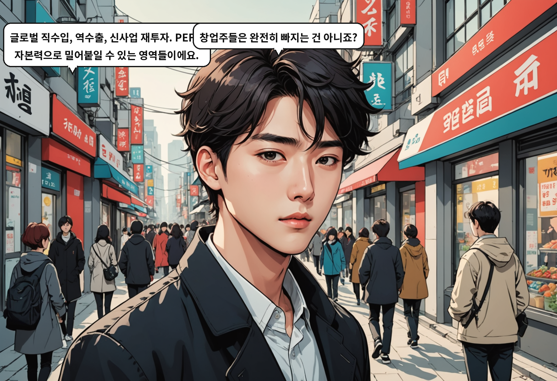 B: 글로벌 직수입, 역수출, 신사업 재투자. PEF가 자본력으로 밀어붙일 수 있는 영역들이에요. A: 창업주들은 완전히 빠지는 건 아니죠?