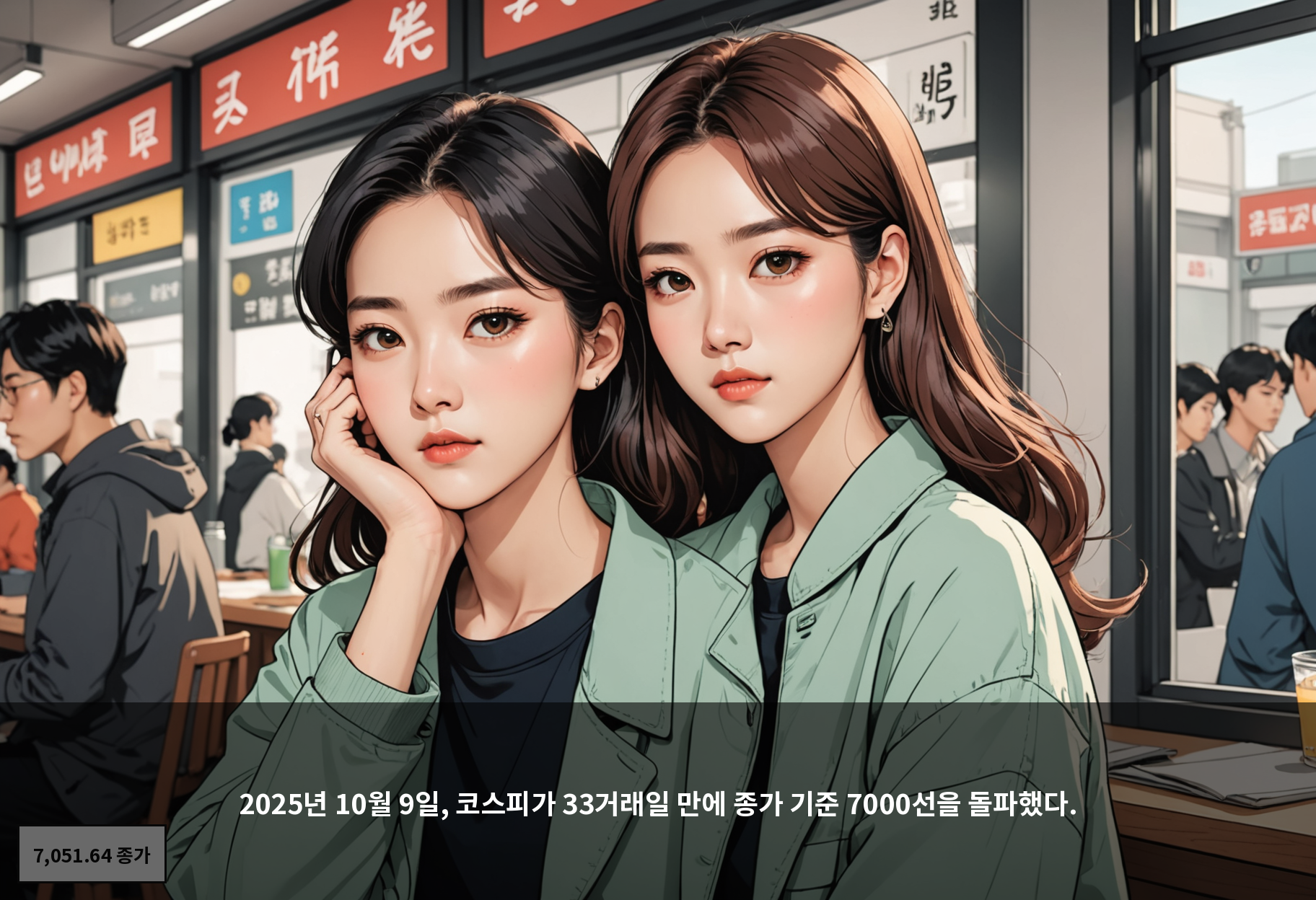 2025년 10월 9일, 코스피가 33거래일 만에 종가 기준 7000선을 돌파했다.