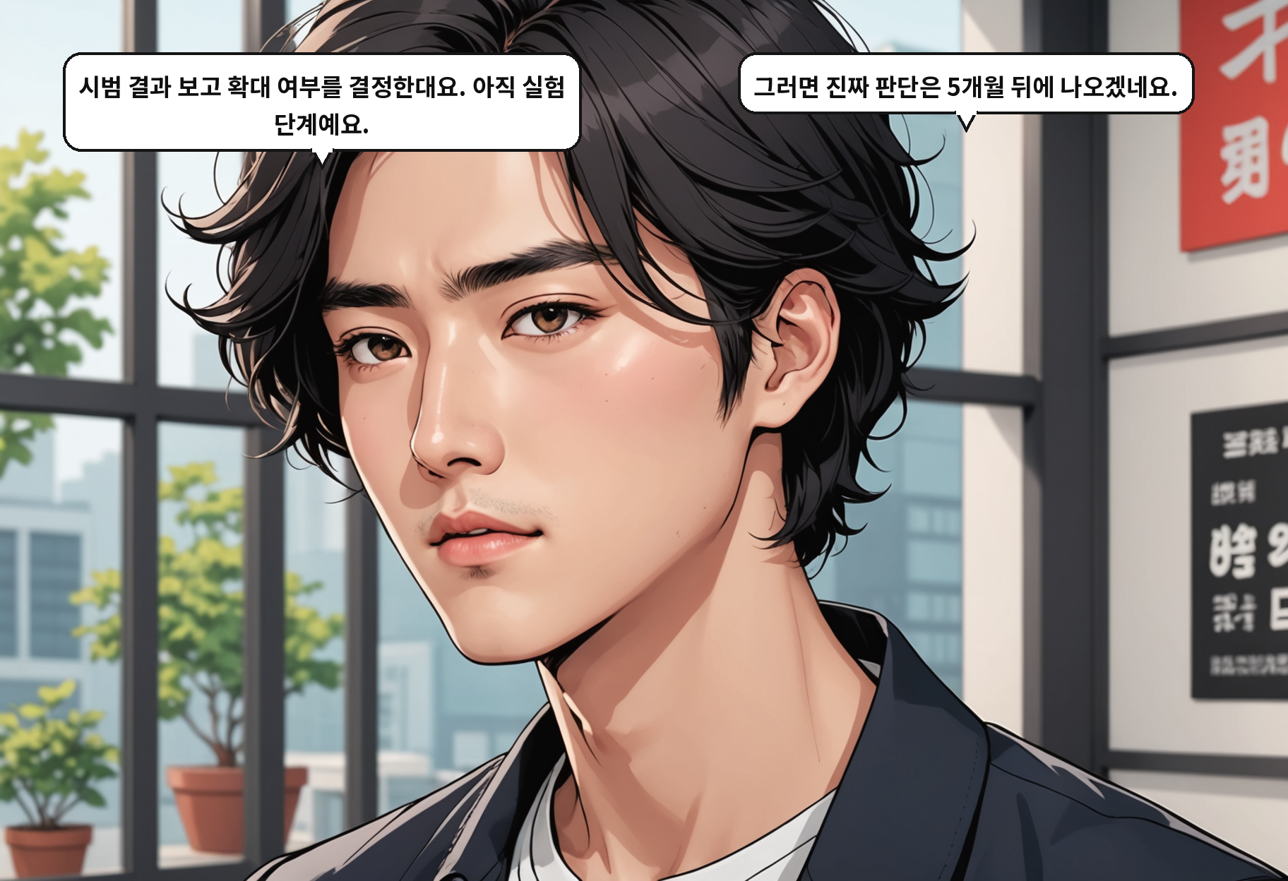 B: 시범 결과 보고 확대 여부를 결정한대요. 아직 실험 단계예요. A: 그러면 진짜 판단은 5개월 뒤에 나오겠네요.