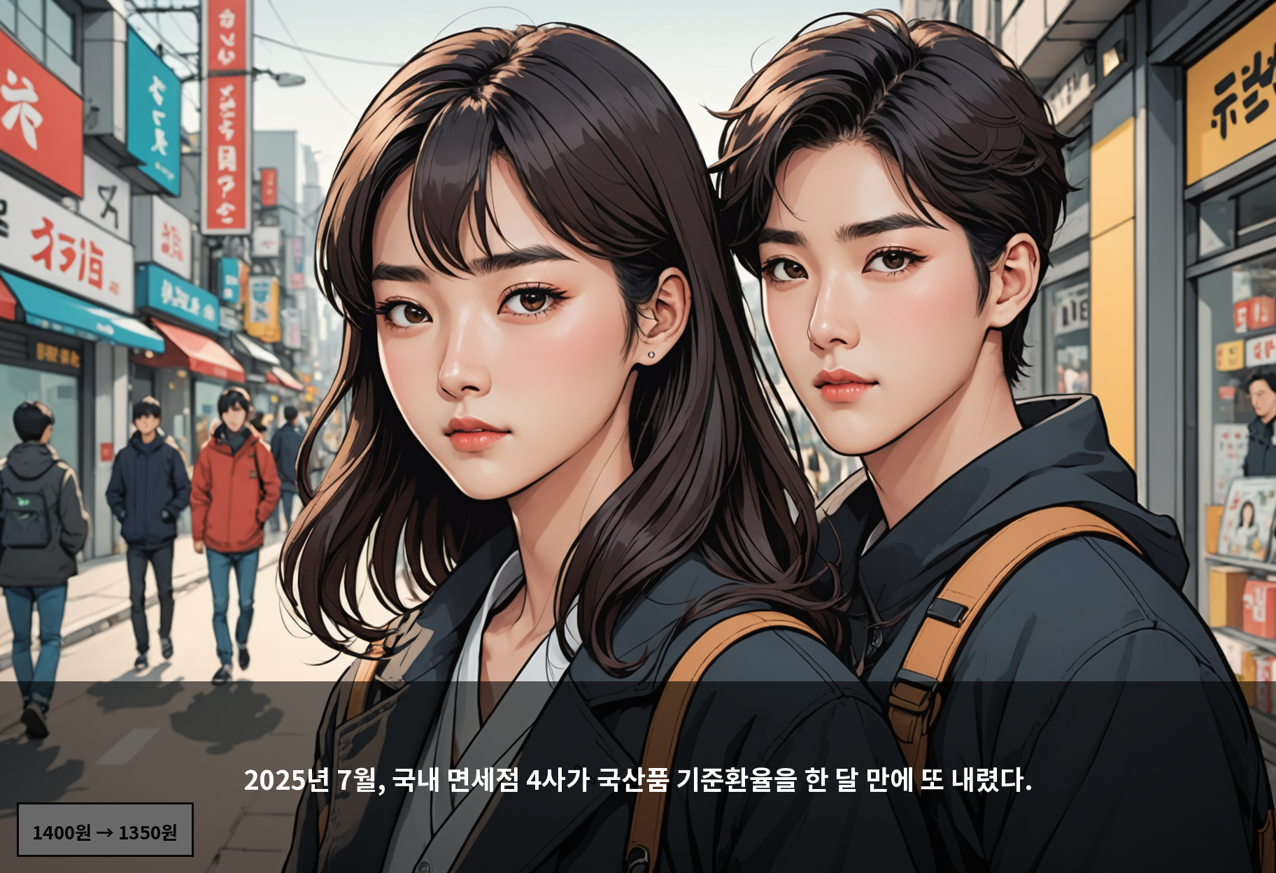 2025년 7월, 국내 면세점 4사가 국산품 기준환율을 한 달 만에 또 내렸다.