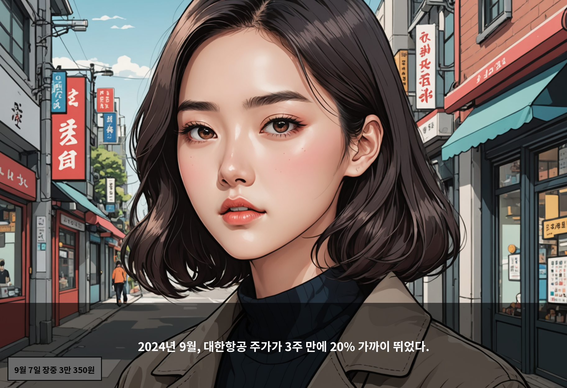 2024년 9월, 대한항공 주가가 3주 만에 20% 가까이 뛰었다.