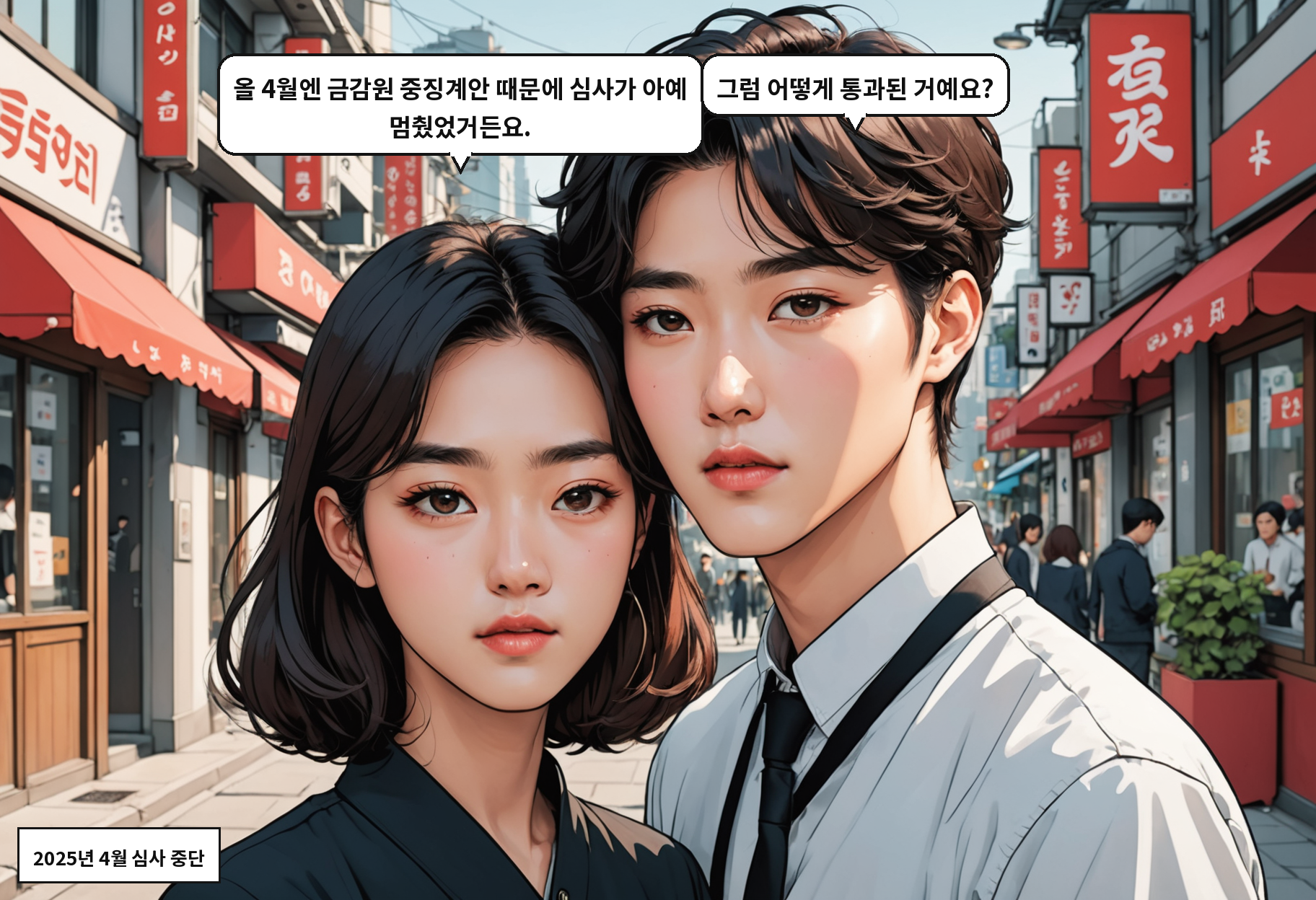 A: 올 4월엔 금감원 중징계안 때문에 심사가 아예 멈췄었거든요. B: 그럼 어떻게 통과된 거예요?