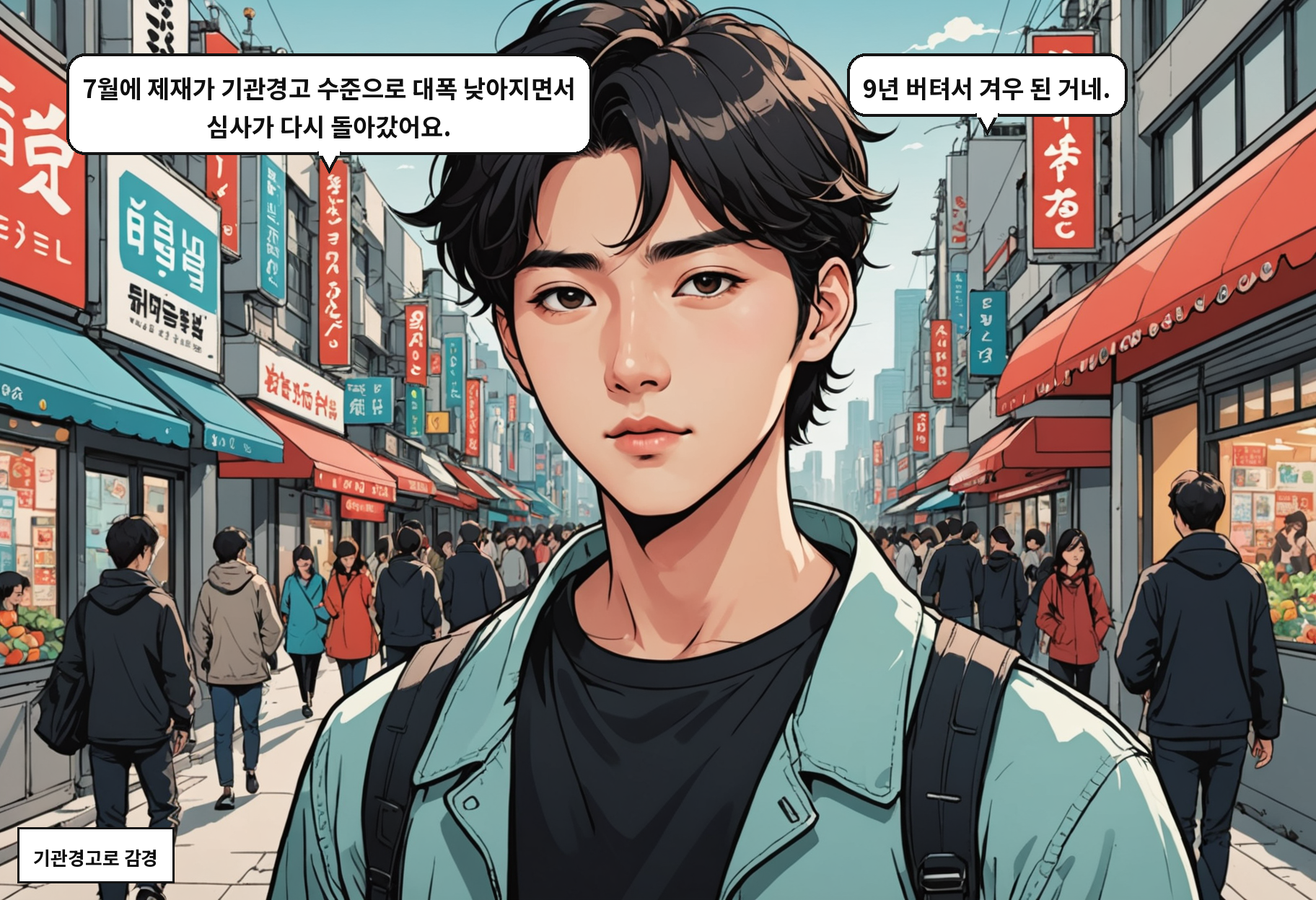 A: 7월에 제재가 기관경고 수준으로 대폭 낮아지면서 심사가 다시 돌아갔어요. B: 9년 버텨서 겨우 된 거네.