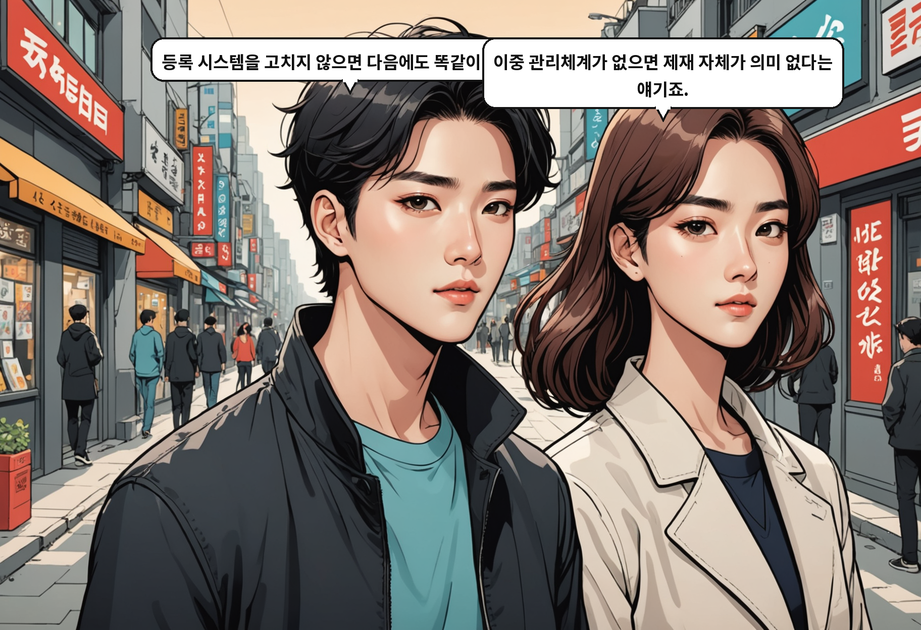 A: 등록 시스템을 고치지 않으면 다음에도 똑같이 뚫려요. B: 이중 관리체계가 없으면 제재 자체가 의미 없다는 얘기죠.