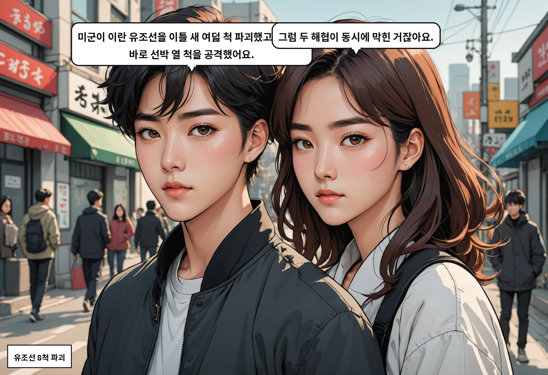 A: 미군이 이란 유조선을 이틀 새 여덟 척 파괴했고, 이란은 바로 선박 열 척을 공격했어요. B: 그럼 두 해협이 동시에 막힌 거잖아요.