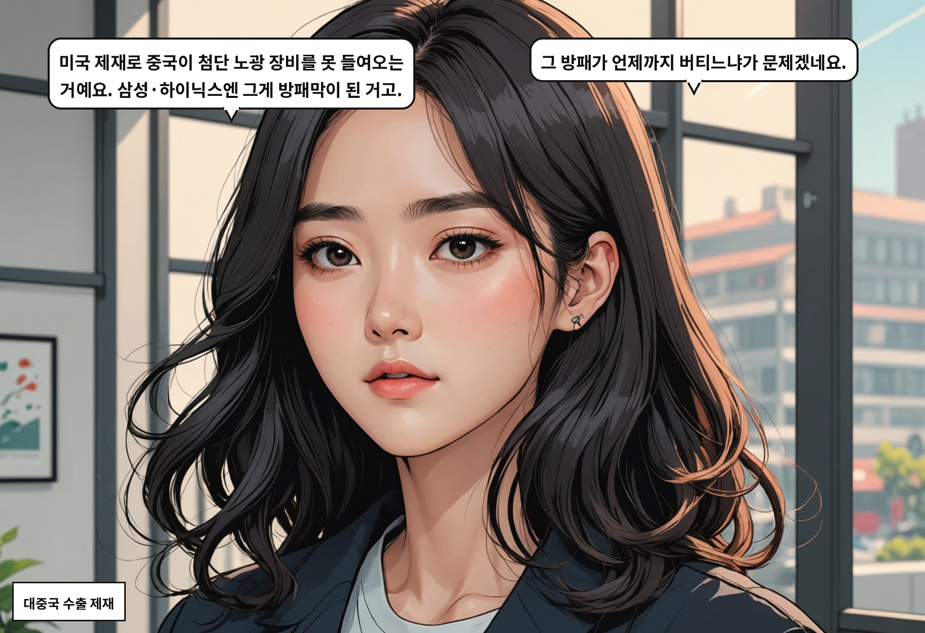 B: 미국 제재로 중국이 첨단 노광 장비를 못 들여오는 거예요. 삼성·하이닉스엔 그게 방패막이 된 거고. A: 그 방패가 언제까지 버티느냐가 문제겠네요.