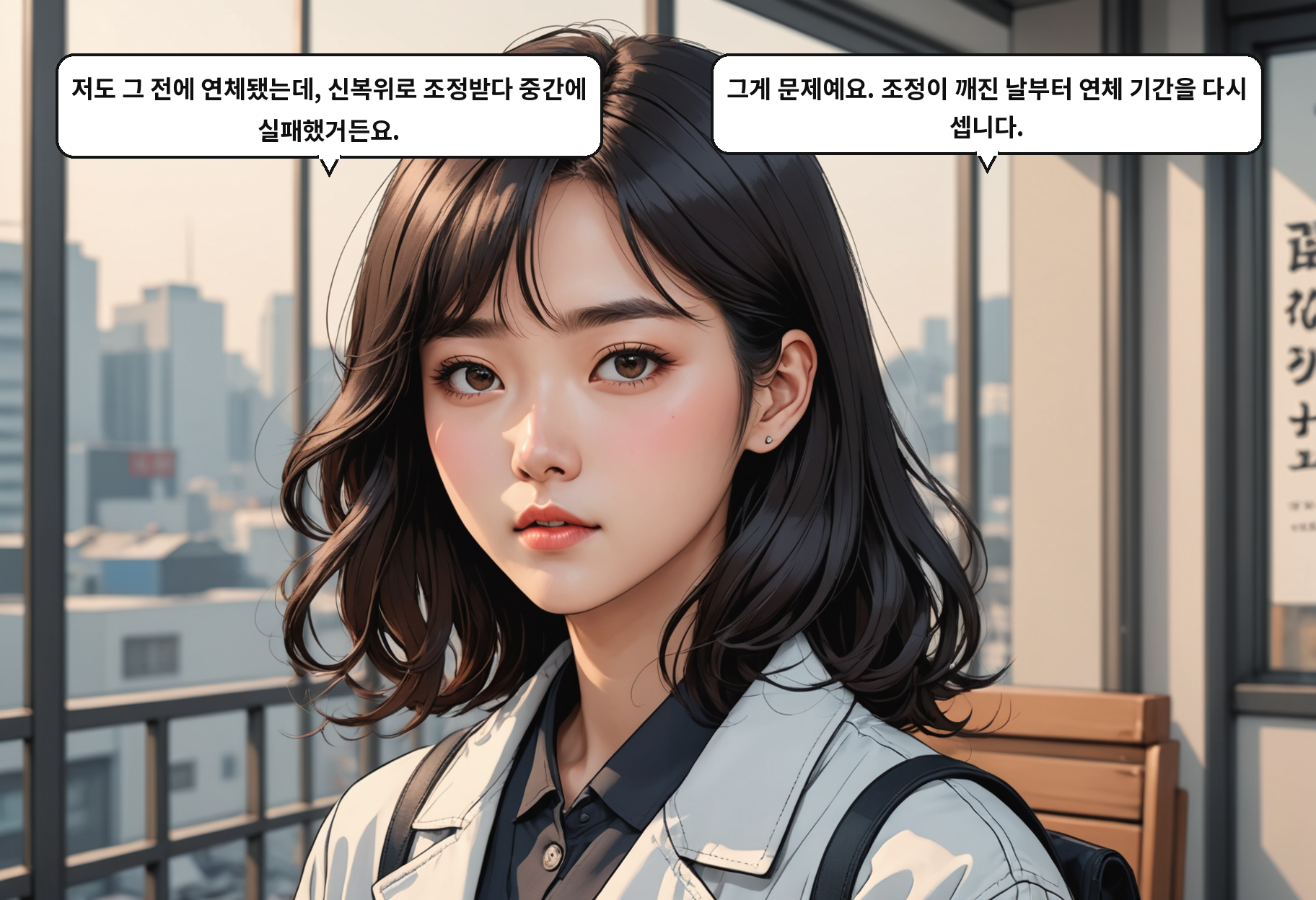 A: 저도 그 전에 연체됐는데, 신복위로 조정받다 중간에 실패했거든요. B: 그게 문제예요. 조정이 깨진 날부터 연체 기간을 다시 셉니다.