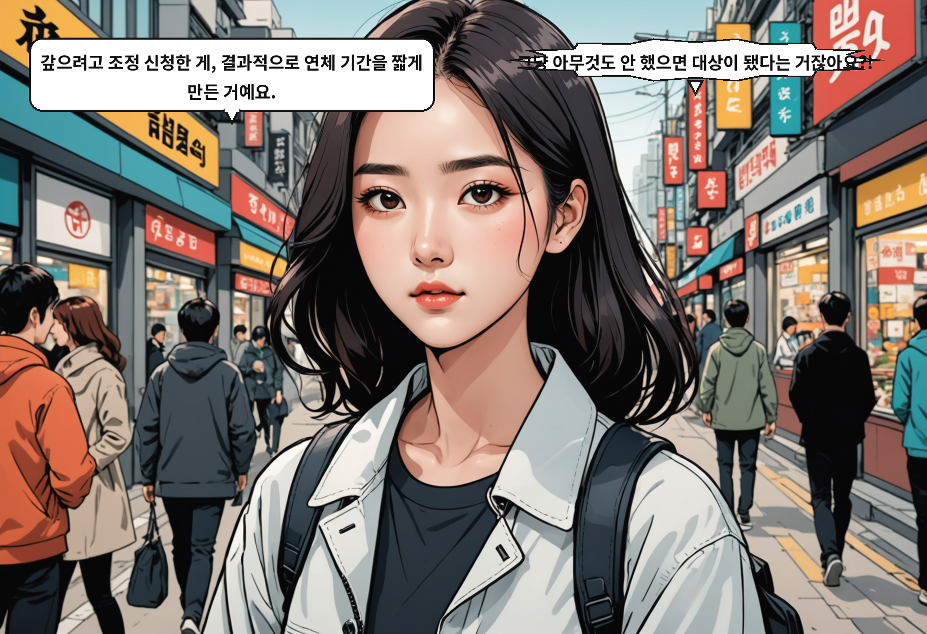 B: 갚으려고 조정 신청한 게, 결과적으로 연체 기간을 짧게 만든 거예요. A: 그냥 아무것도 안 했으면 대상이 됐다는 거잖아요?!