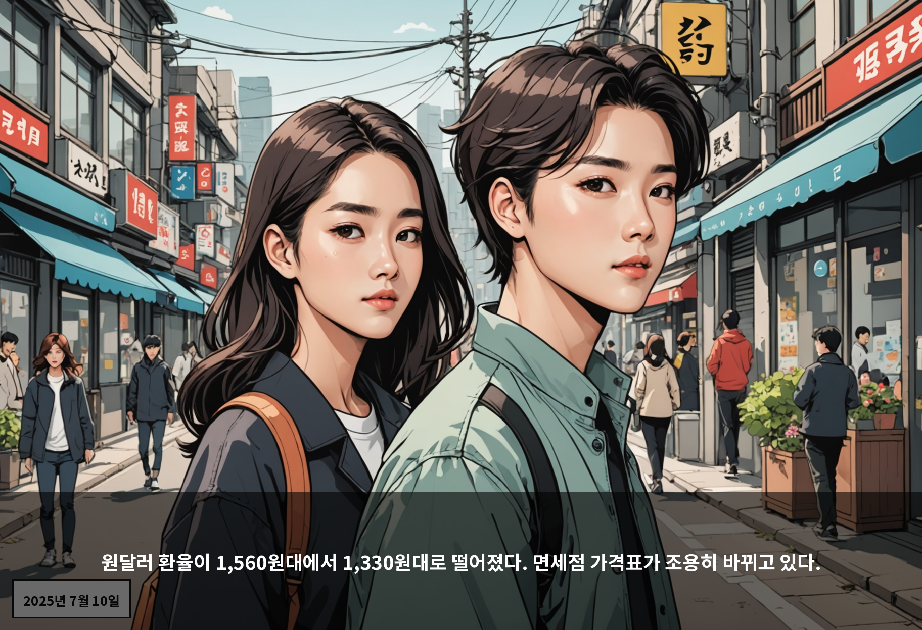 원달러 환율이 1,560원대에서 1,330원대로 떨어졌다. 면세점 가격표가 조용히 바뀌고 있다.