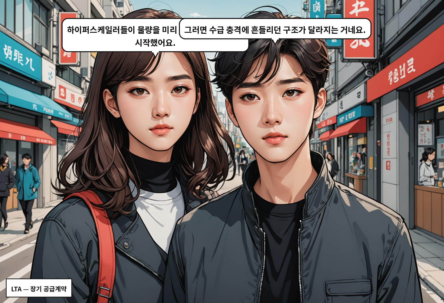 B: 하이퍼스케일러들이 물량을 미리 장기 계약으로 묶기 시작했어요. A: 그러면 수급 충격에 흔들리던 구조가 달라지는 거네요.