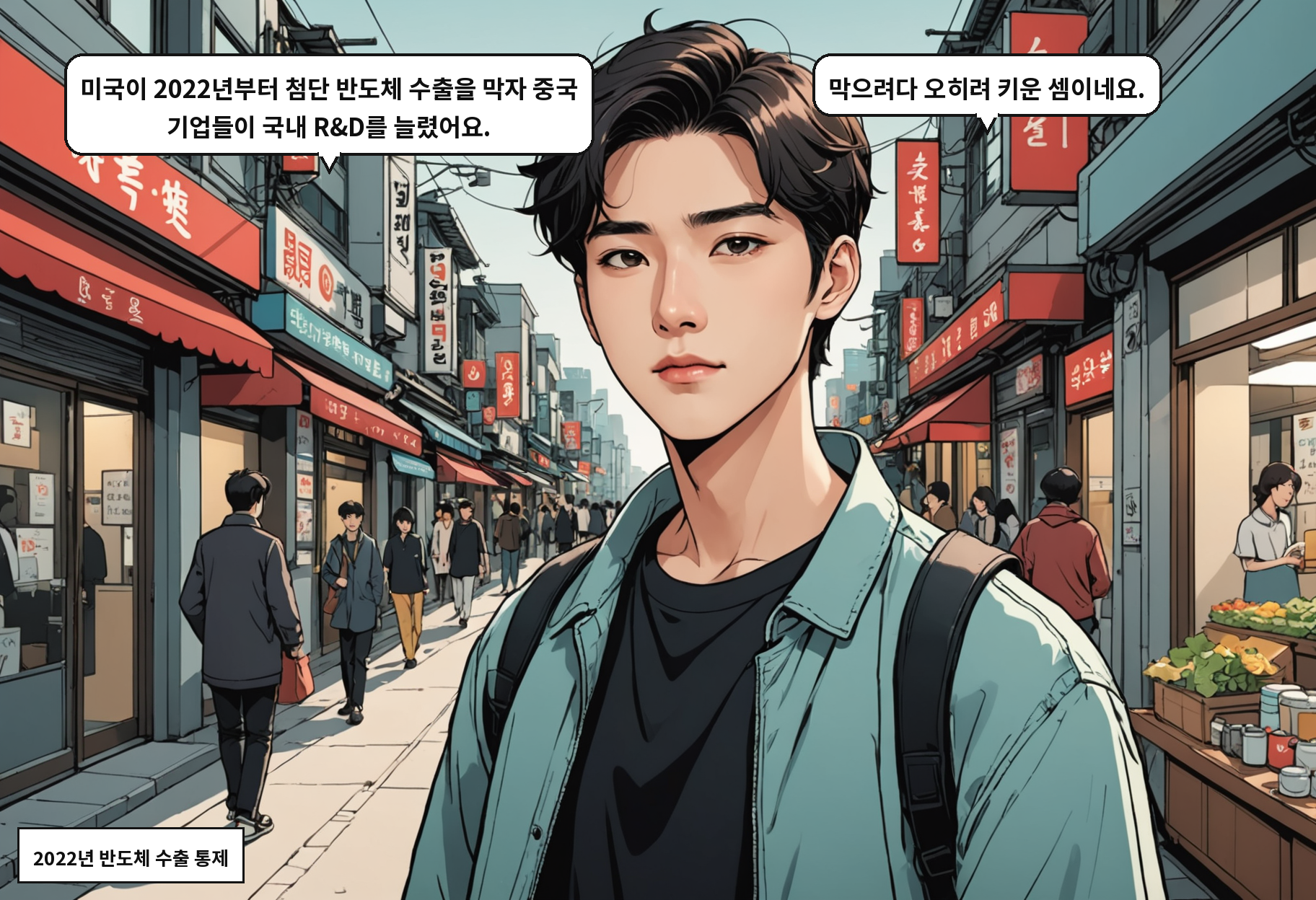 B: 미국이 2022년부터 첨단 반도체 수출을 막자 중국 기업들이 국내 R&D를 늘렸어요. A: 막으려다 오히려 키운 셈이네요.