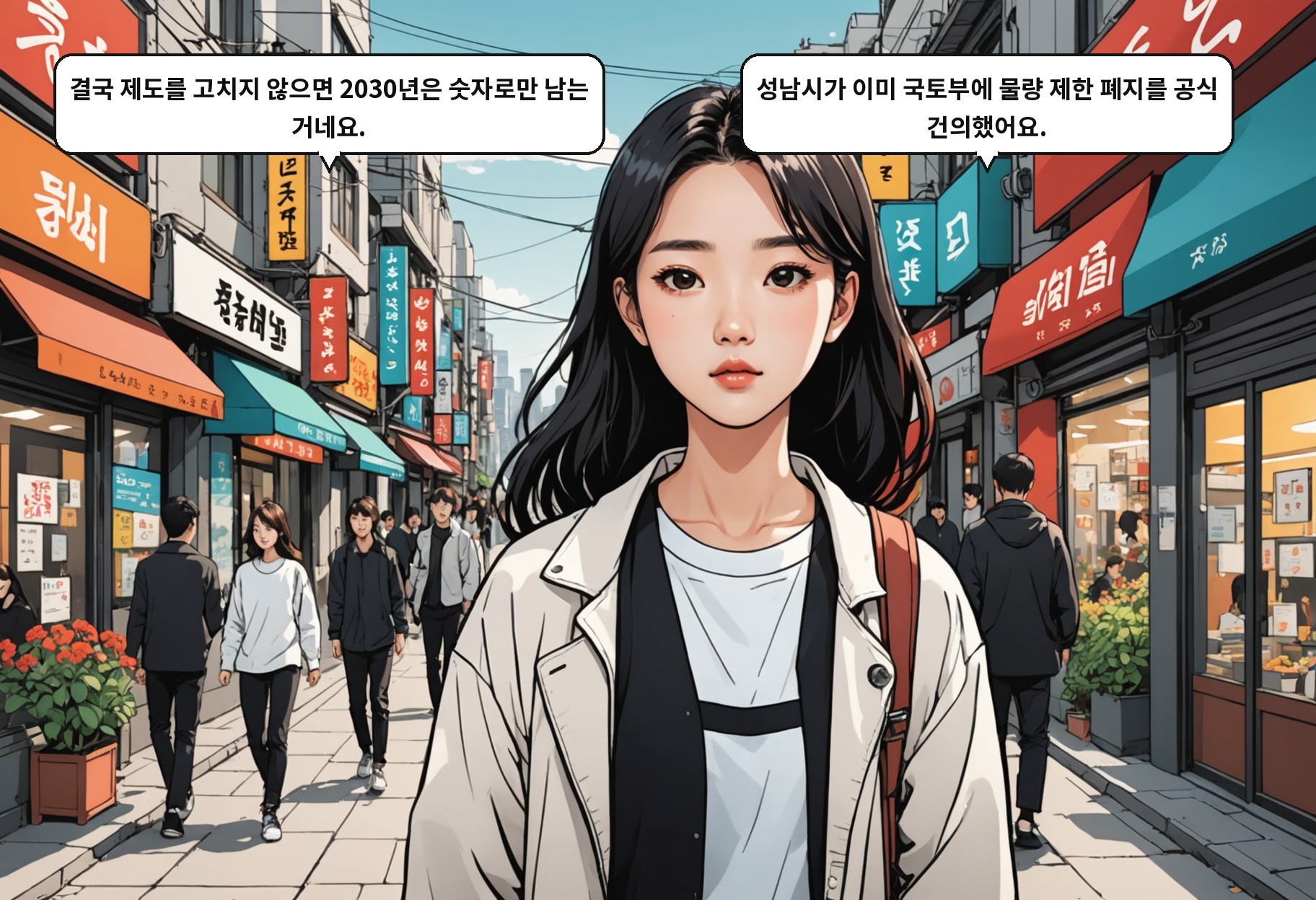 A: 결국 제도를 고치지 않으면 2030년은 숫자로만 남는 거네요. B: 성남시가 이미 국토부에 물량 제한 폐지를 공식 건의했어요.