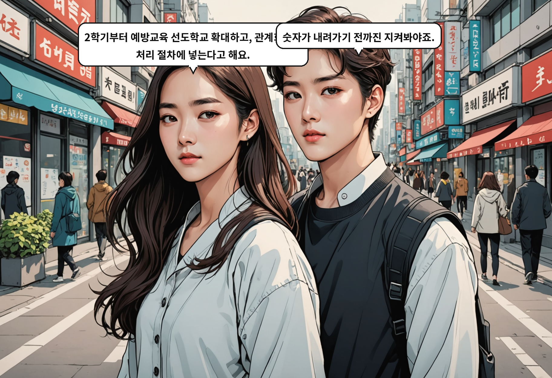 B: 야차룰 같은 신종 폭력까지 나왔다는데, 예방교육이 따라갈 수 있을까요. A: 제도보다 관계 회복이 먼저라고 생각해요. 그게 안 되면 숫자만 바뀌는 거니까.