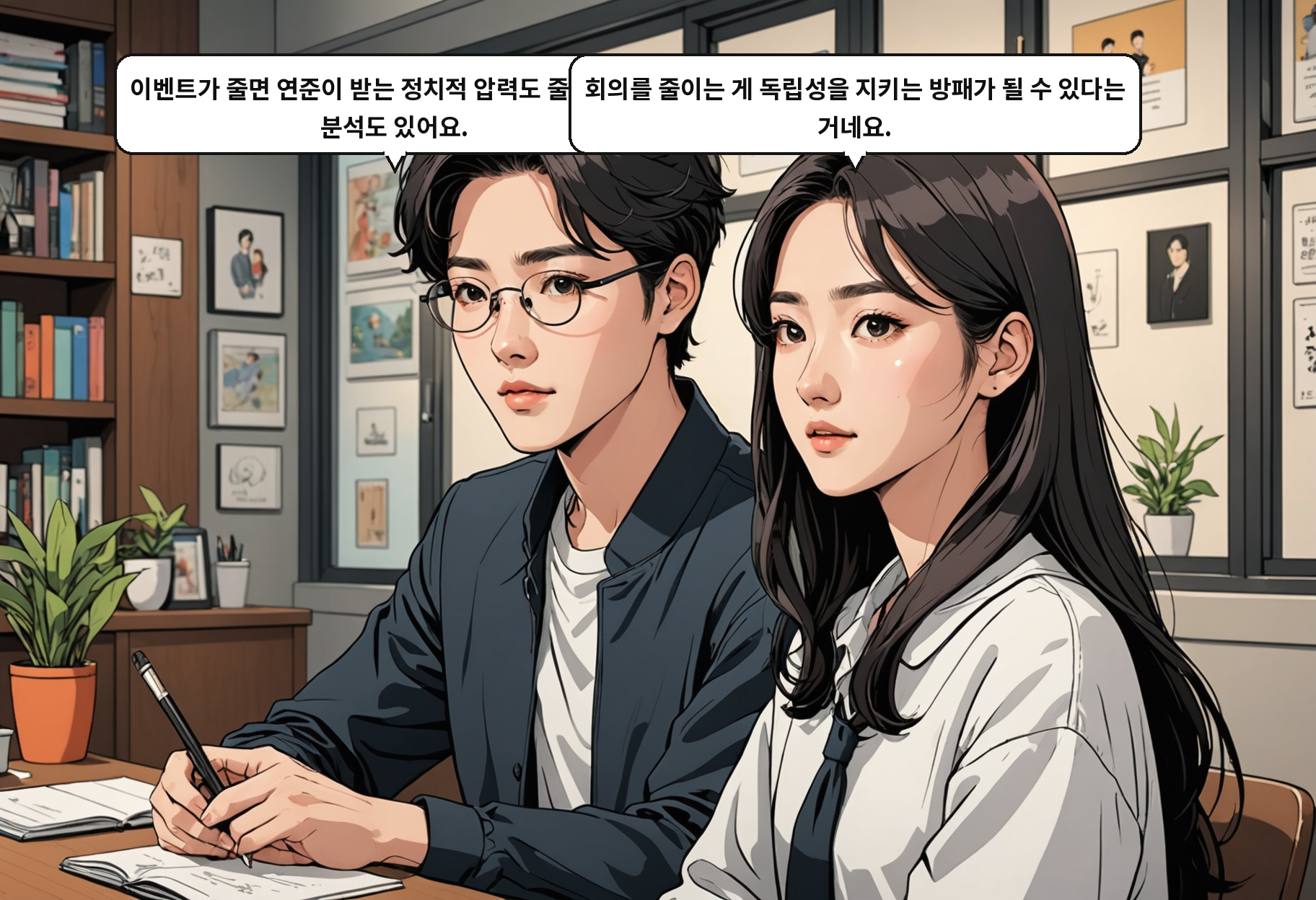 B: 이벤트가 줄면 연준이 받는 정치적 압력도 줄어든다는 분석도 있어요. A: 회의를 줄이는 게 독립성을 지키는 방패가 될 수 있다는 거네요.