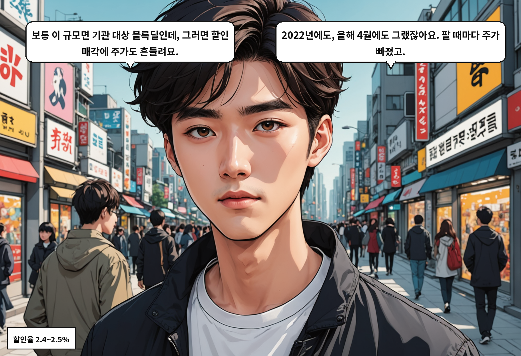 B: 보통 이 규모면 기관 대상 블록딜인데, 그러면 할인 매각에 주가도 흔들려요. A: 2022년에도, 올해 4월에도 그랬잖아요. 팔 때마다 주가 빠졌고.