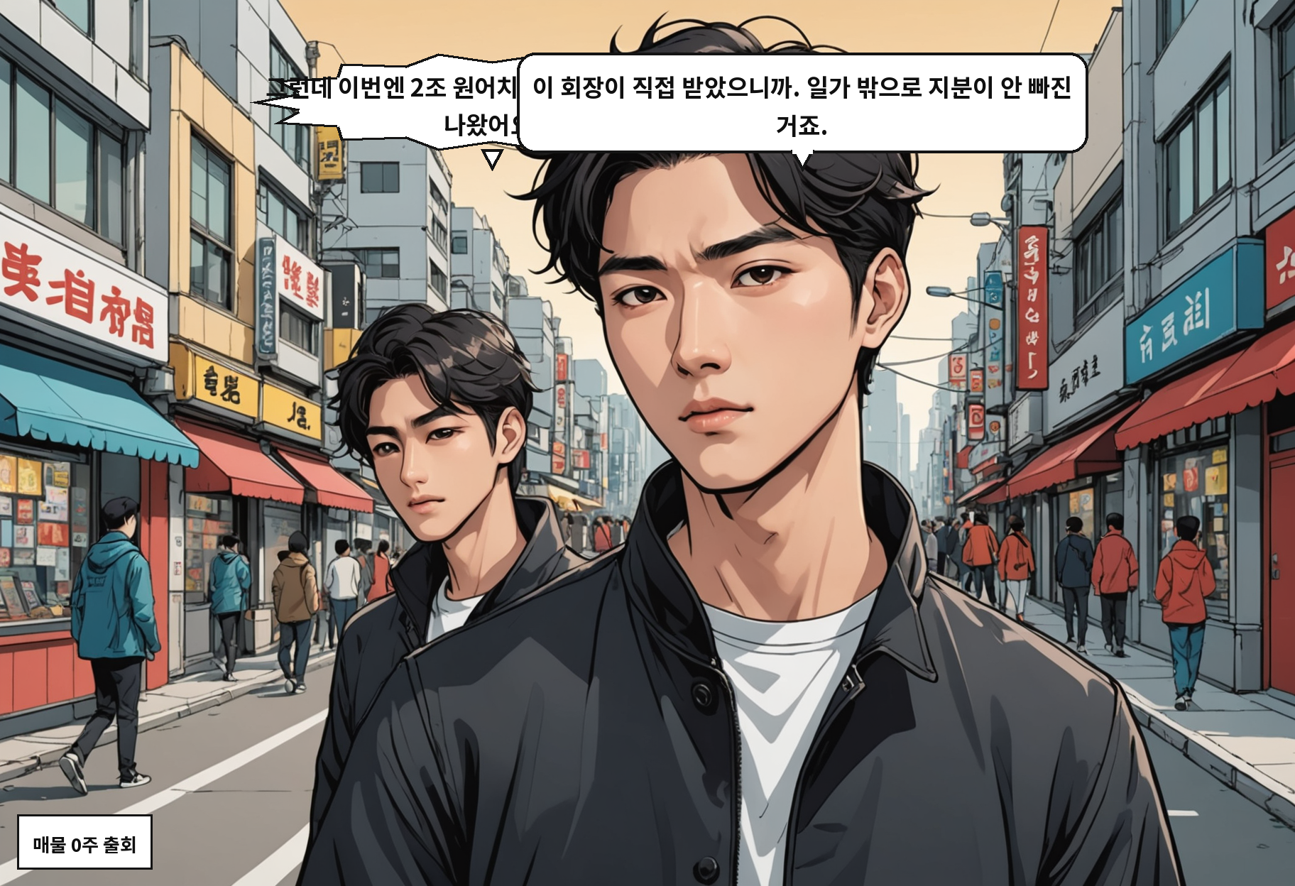 A: 그런데 이번엔 2조 원어치가 시장에 한 주도 안 나왔어요. B: 이 회장이 직접 받았으니까. 일가 밖으로 지분이 안 빠진 거죠.
