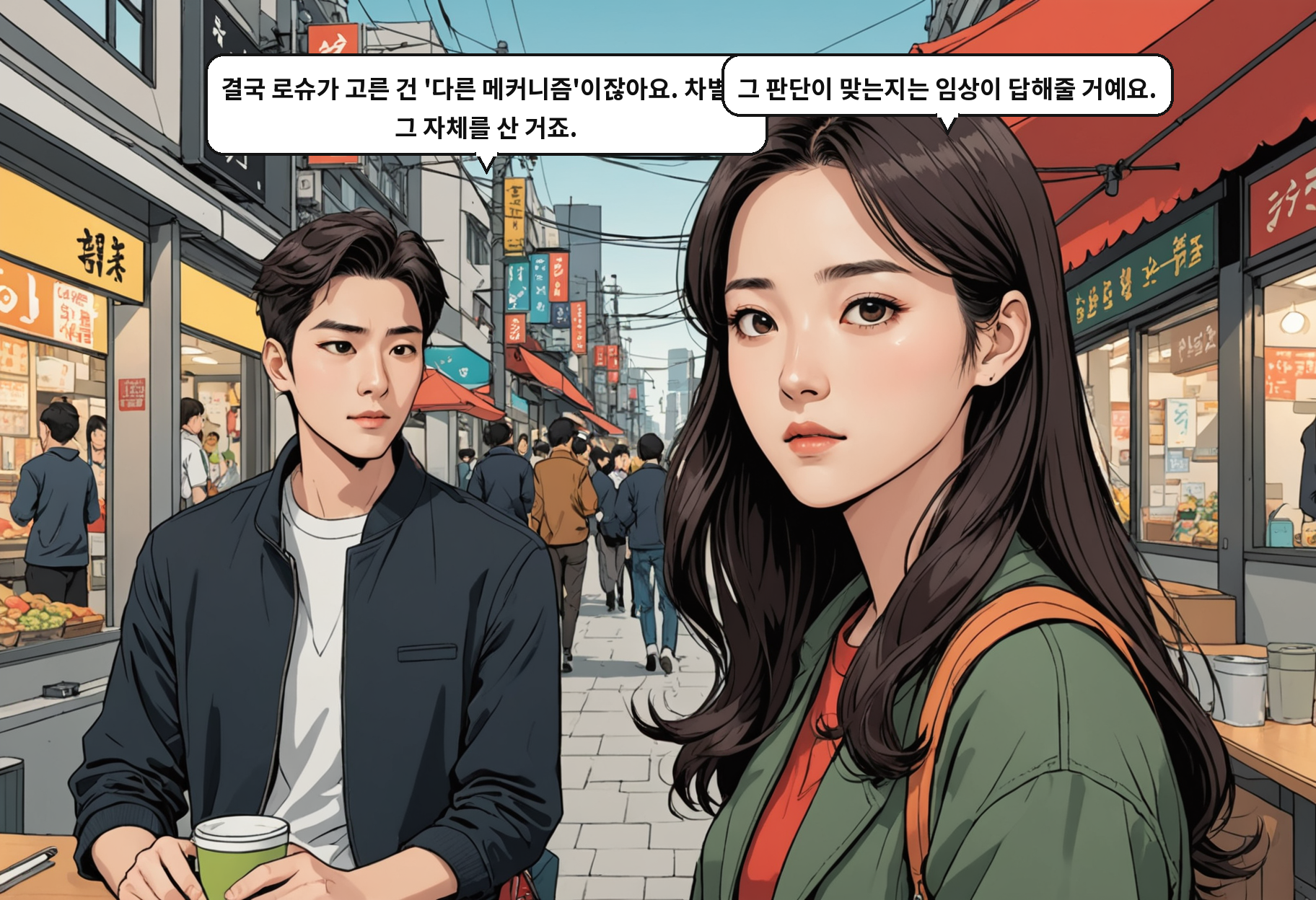 A: 결국 로슈가 고른 건 '다른 메커니즘'이잖아요. 차별화 그 자체를 산 거죠. B: 그 판단이 맞는지는 임상이 답해줄 거예요.