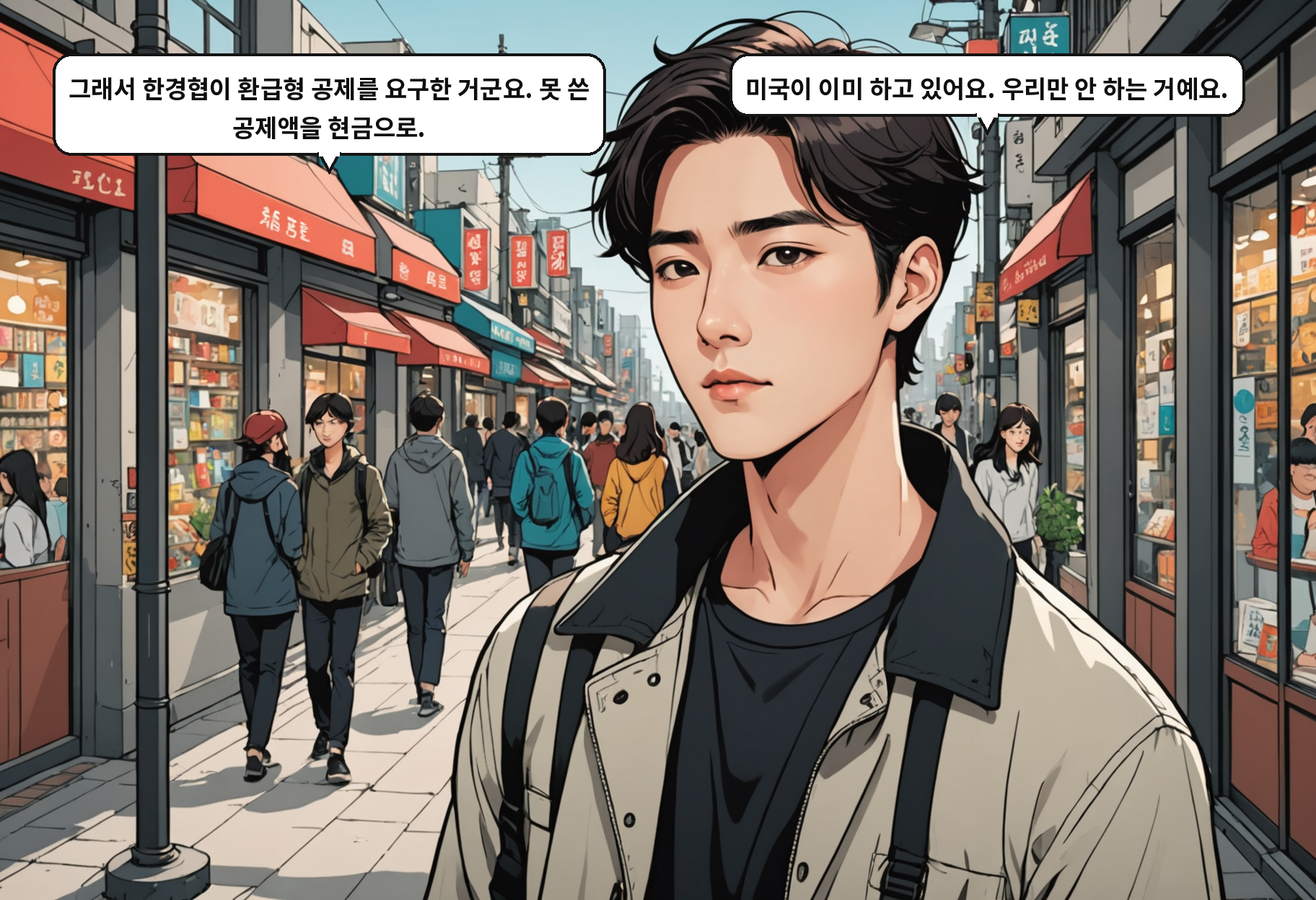 A: 그래서 한경협이 환급형 공제를 요구한 거군요. 못 쓴 공제액을 현금으로. B: 미국이 이미 하고 있어요. 우리만 안 하는 거예요.