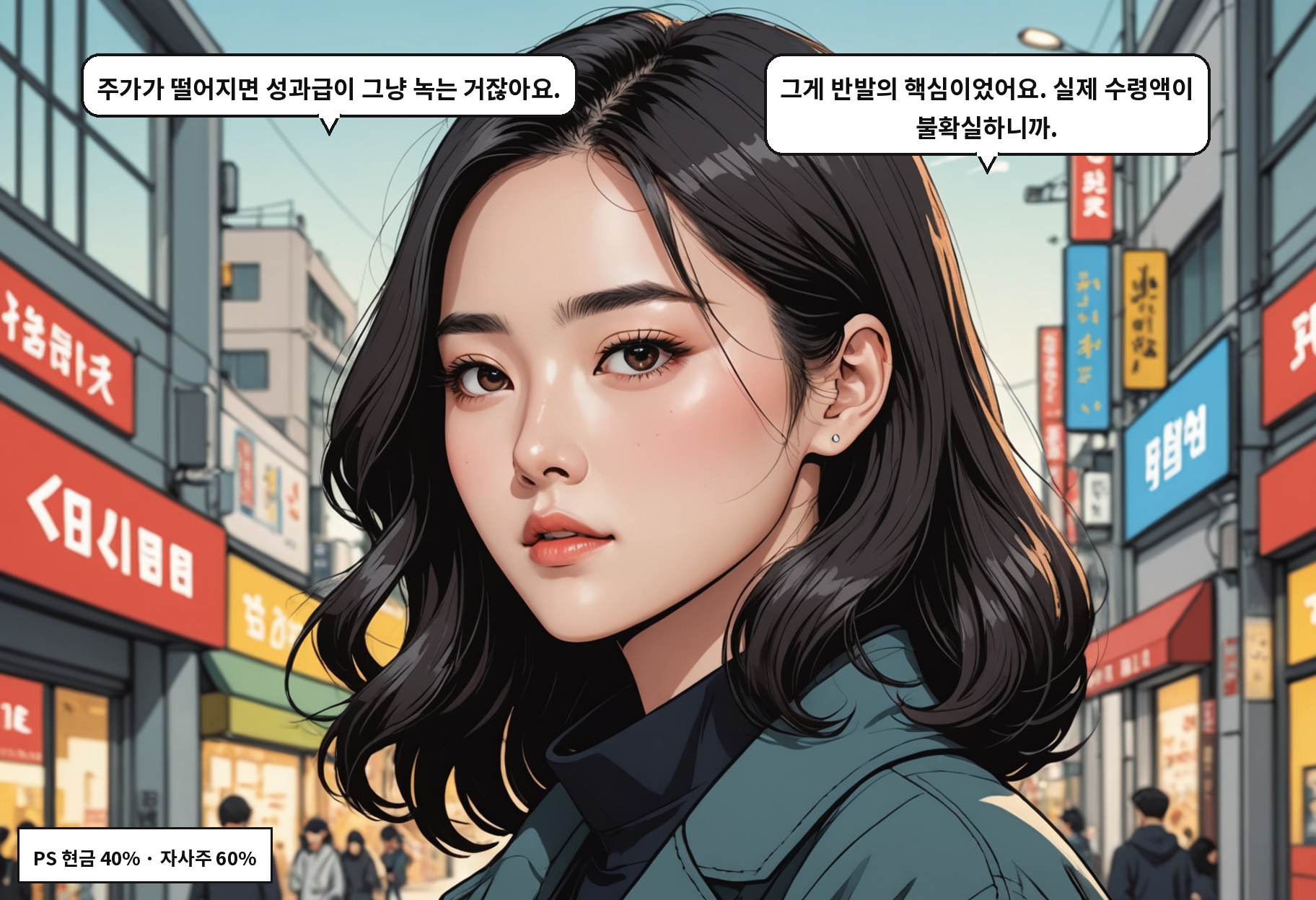B: 주가가 떨어지면 성과급이 그냥 녹는 거잖아요. A: 그게 반발의 핵심이었어요. 실제 수령액이 불확실하니까.
