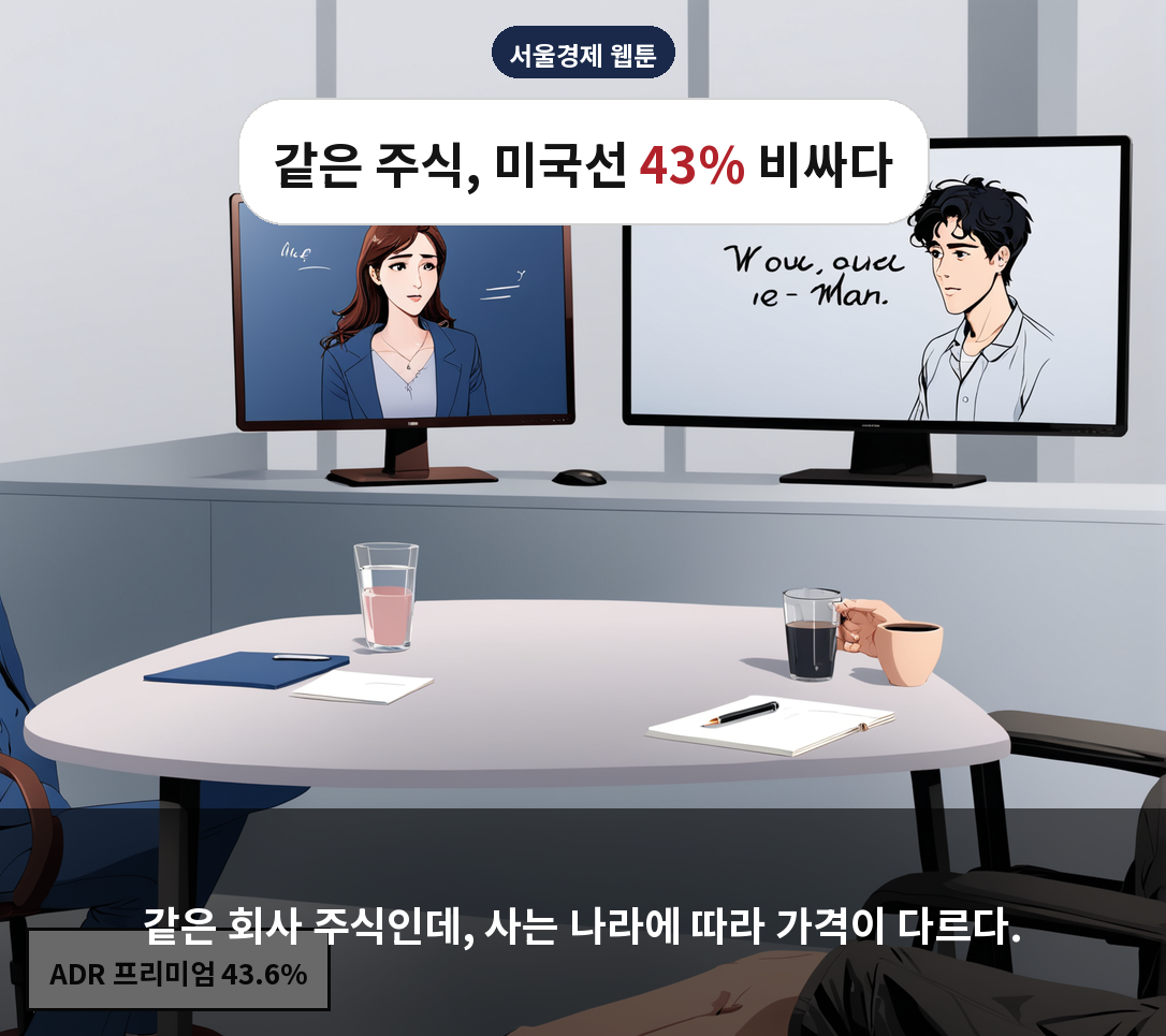 같은 회사 주식인데, 사는 나라에 따라 가격이 다르다.