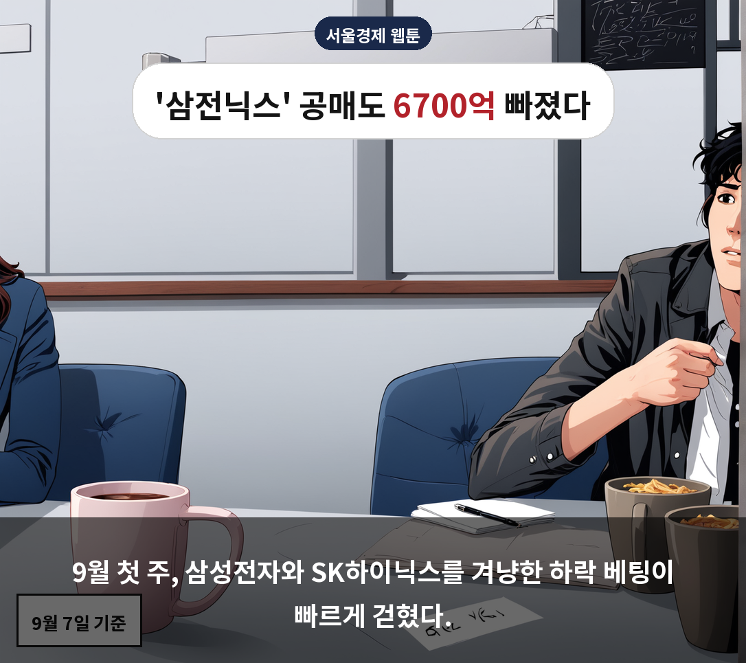 9월 첫 주, 삼성전자와 SK하이닉스를 겨냥한 하락 베팅이 빠르게 걷혔다.