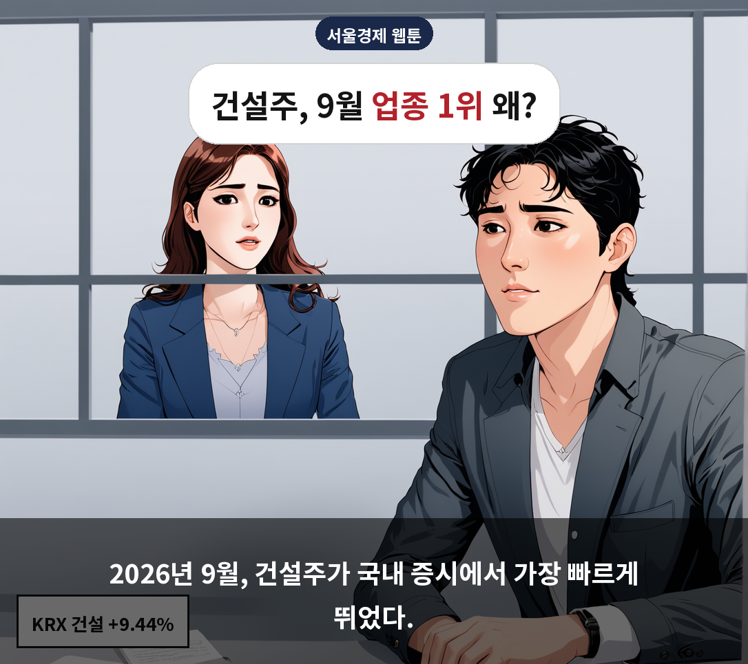 2026년 9월, 건설주가 국내 증시에서 가장 빠르게 뛰었다.