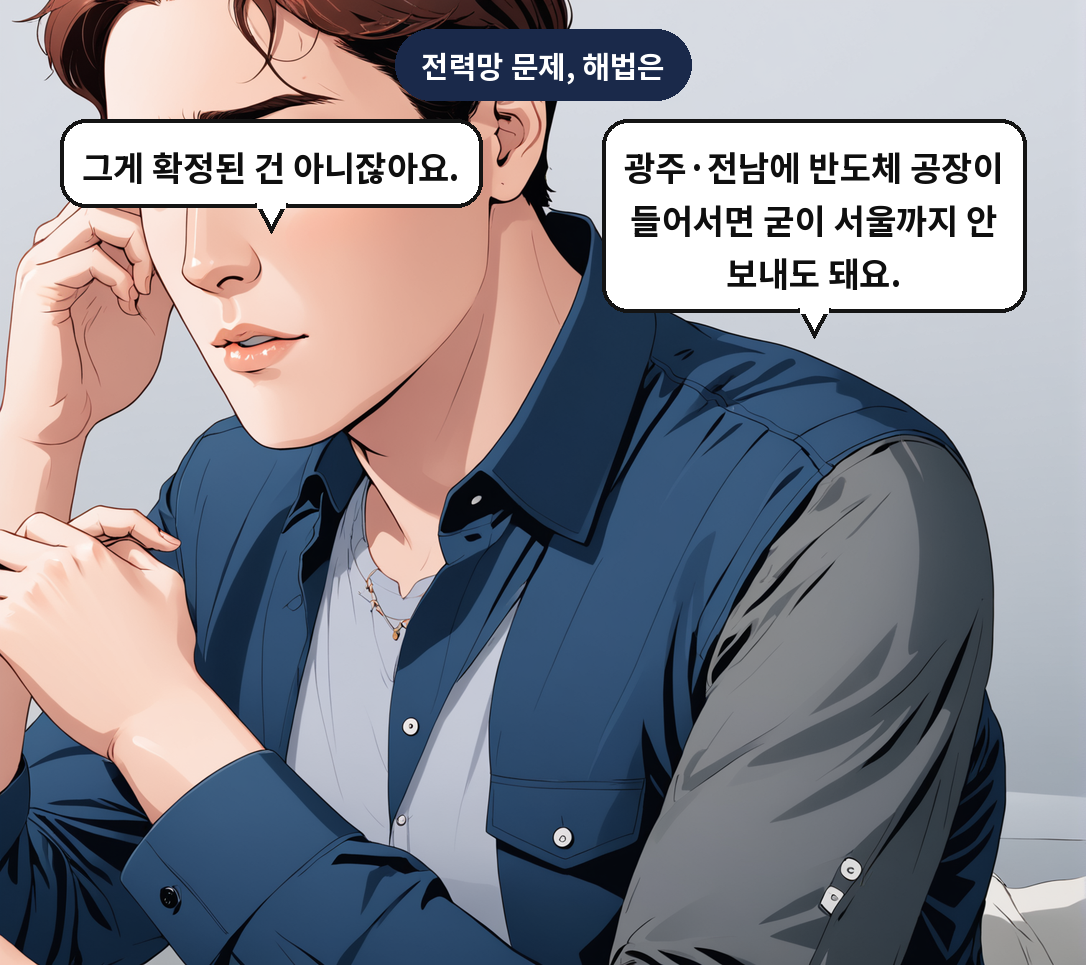 B: 광주·전남에 반도체 공장이 들어서면 굳이 서울까지 안 보내도 돼요. A: 그게 확정된 건 아니잖아요.