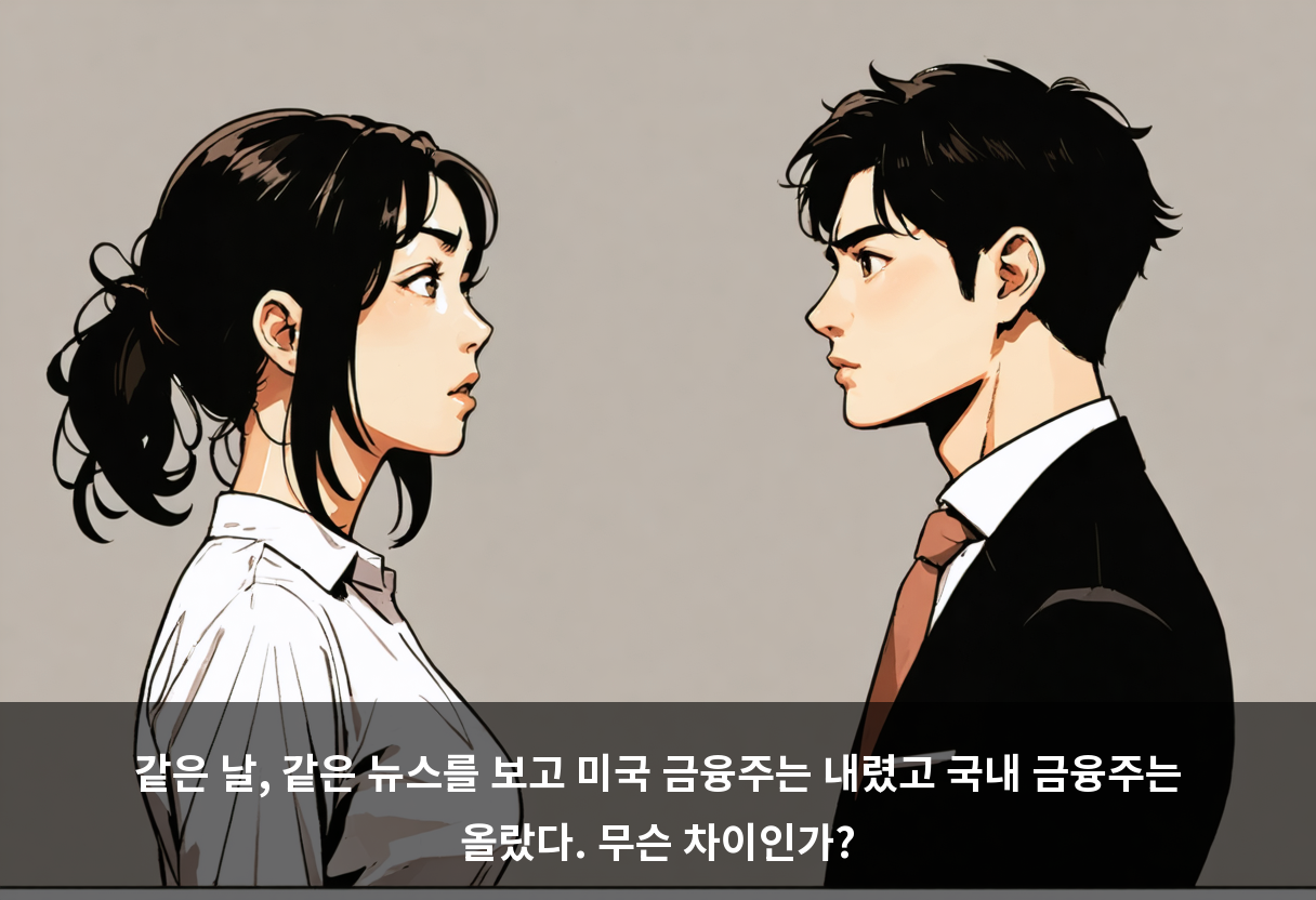 미국 금융주는 약세였는데, 국내 4대 금융지주는 일제히 올랐습니다 🏦