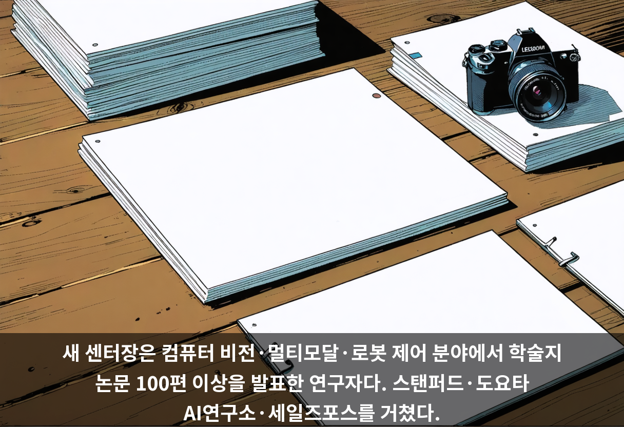 새 센터장은 컴퓨터 비전·멀티모달·로봇 제어 분야에서 학술지 논문 100편 이상을 발표한 연구자다. 스탠퍼드·도요타 AI연구소·세일즈포스를 거쳤다.