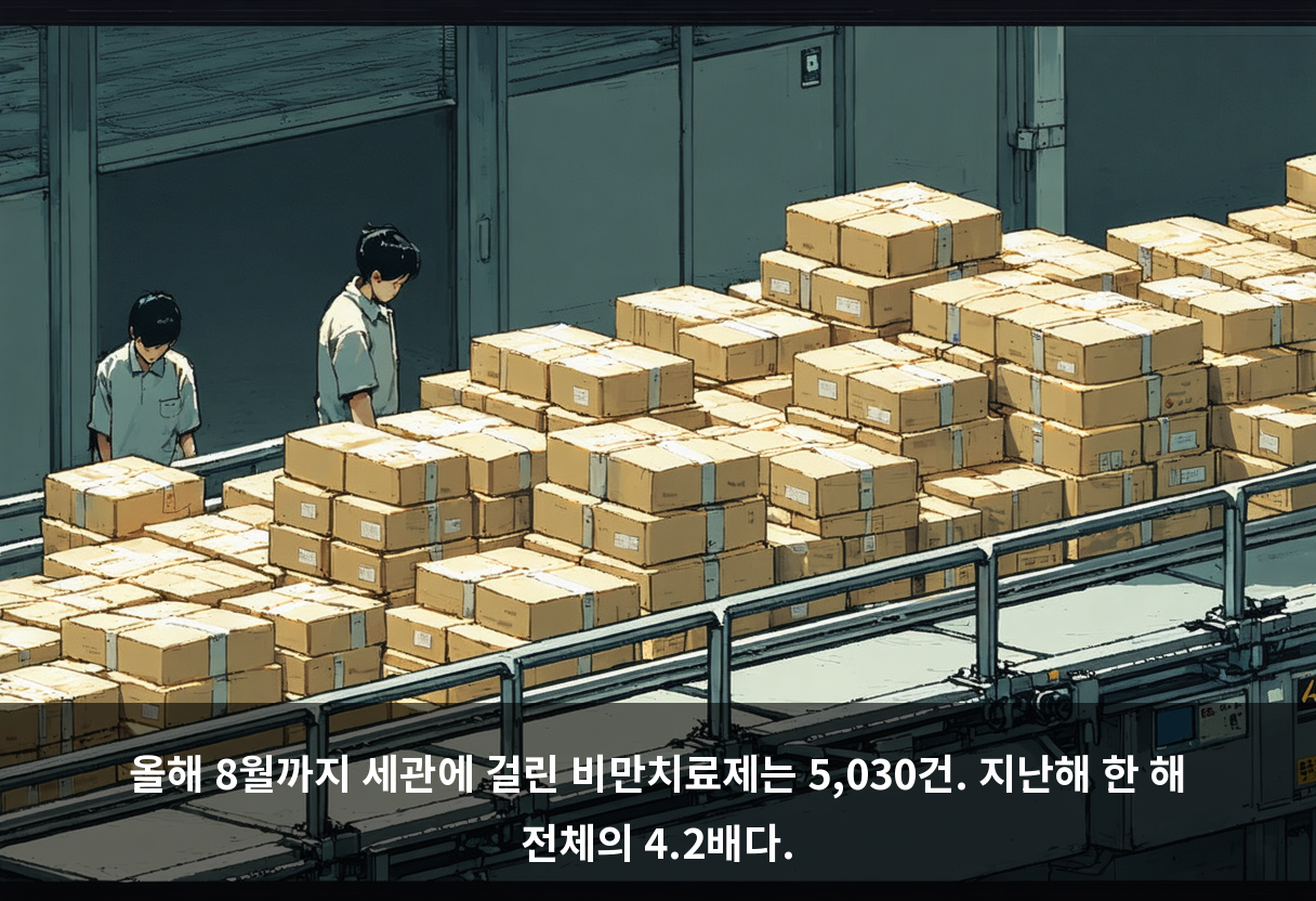 올해 8월까지 세관에 걸린 비만치료제는 5,030건. 지난해 한 해 전체의 4.2배다.