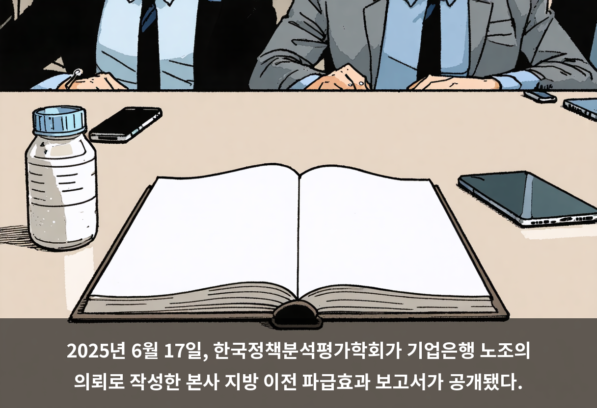 2025년 6월 17일, 한국정책분석평가학회가 기업은행 노조의 의뢰로 작성한 본사 지방 이전 파급효과 보고서가 공개됐다.